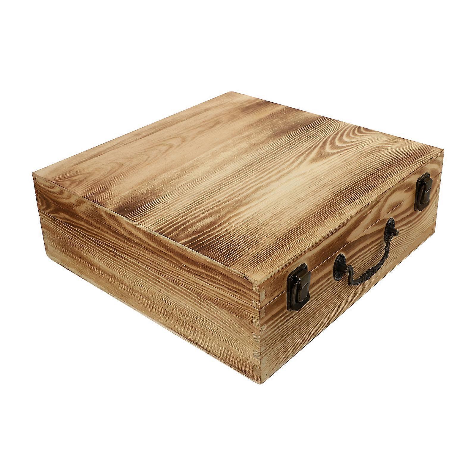 1Pc Retro Style Wooden Storage Box Creative Portable Case for Home
