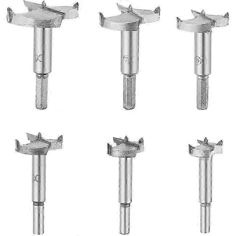 6 Pieces Wood For stner Drill Bits, Carbide Wood Countersink Diameter 30/35/40/45/50/60mm, For Shaping Hole Woodworking, Installing Spherical Doors