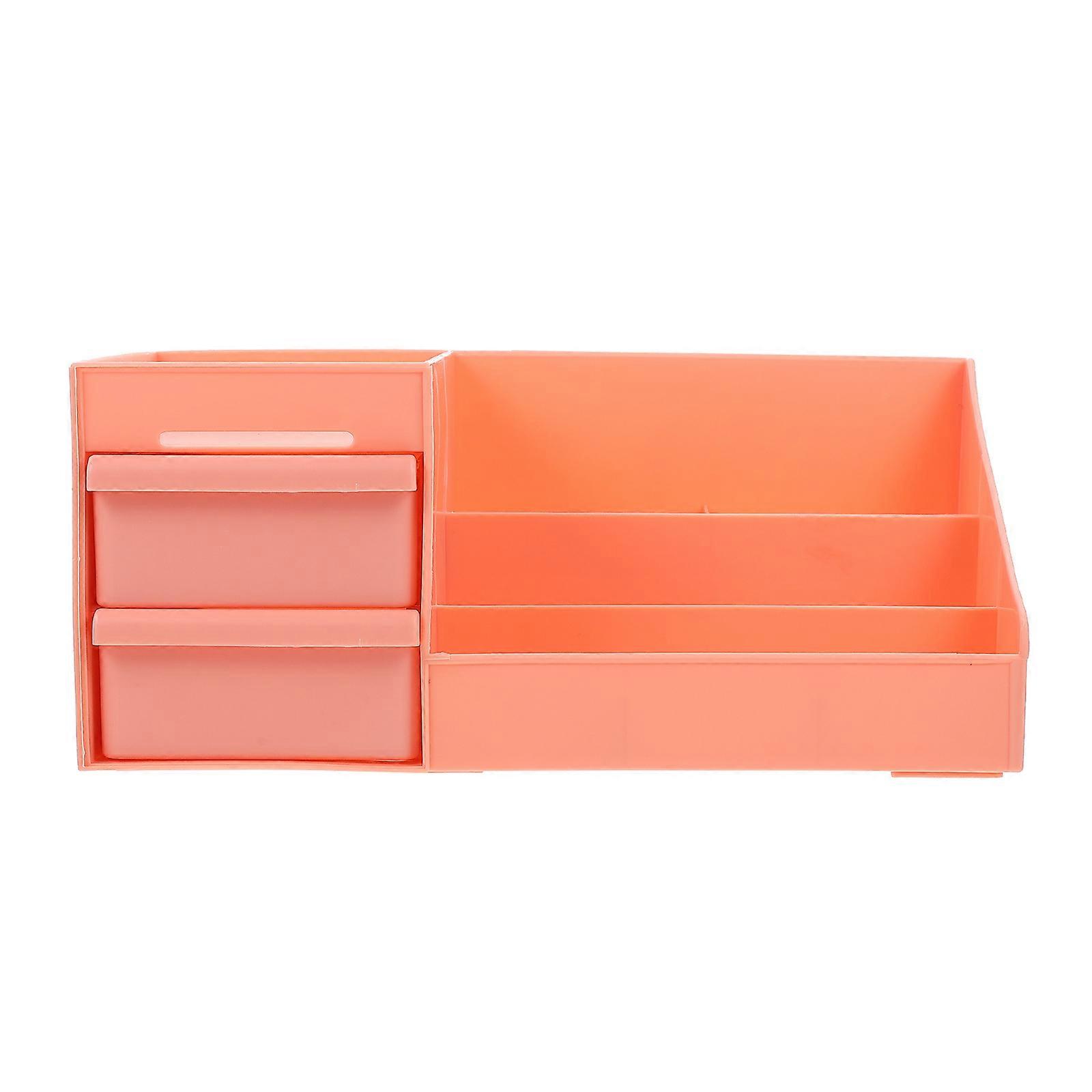 Drawer Type Cosmetics Holders Desktop Organizer For Professionals In Pink For Bathroom 1Set
