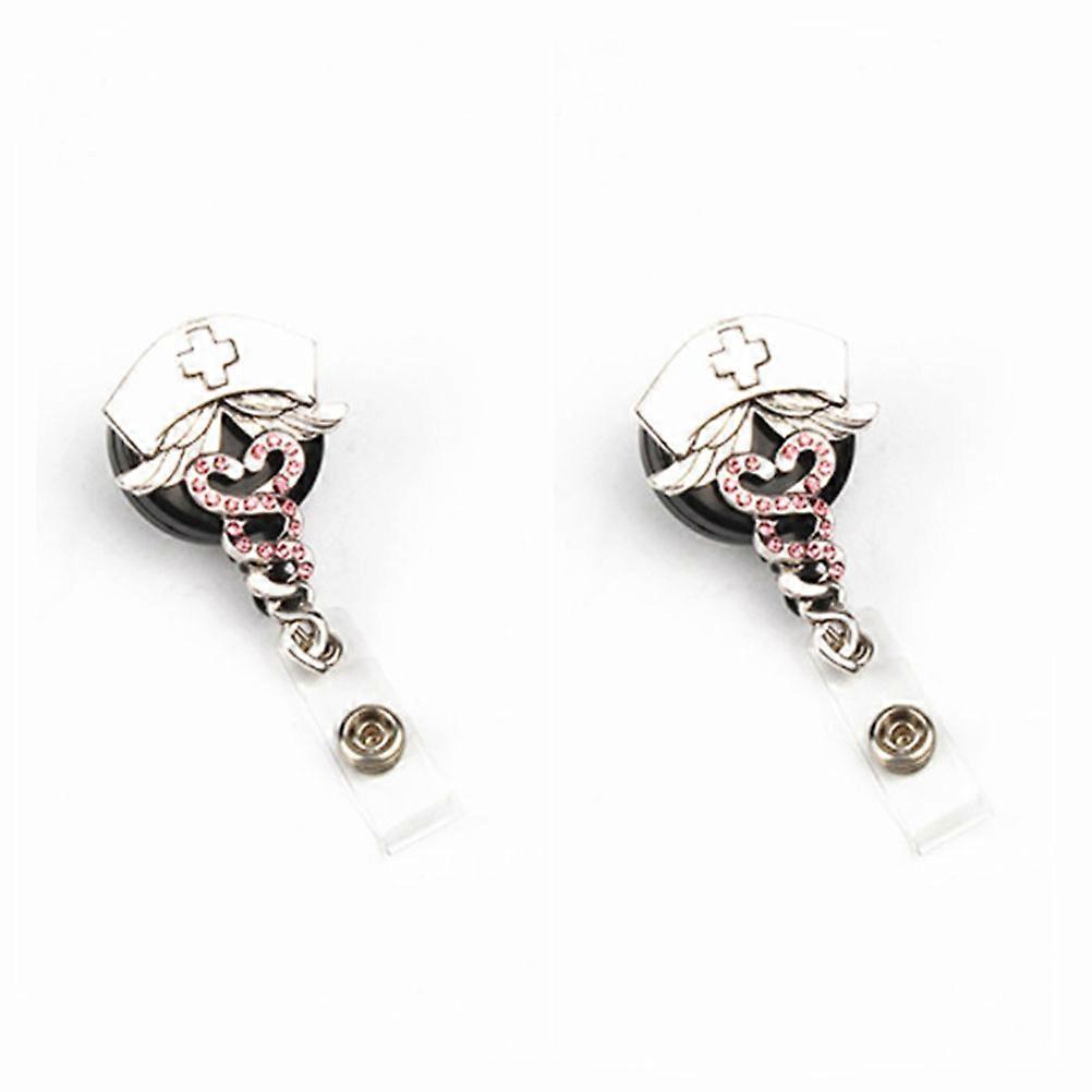 Pink Alloy Telescopic Badge Holder for ID Card Great for Nurse Teacher Student Volunteers and More 6 5 Inches