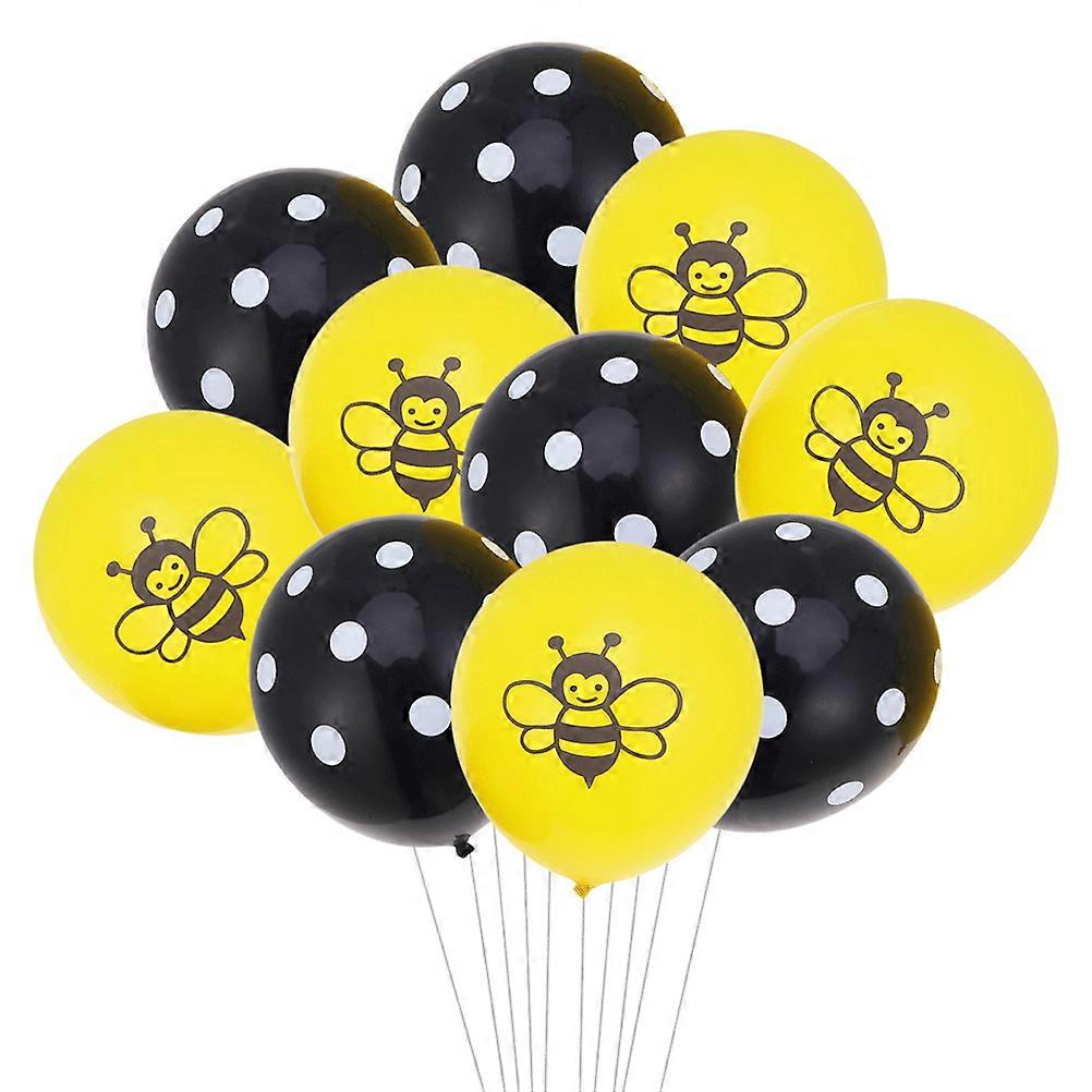 Assorted Color Premium Latex Balloons with Bee and Dot Pattern for Party Decoration 12 Inches