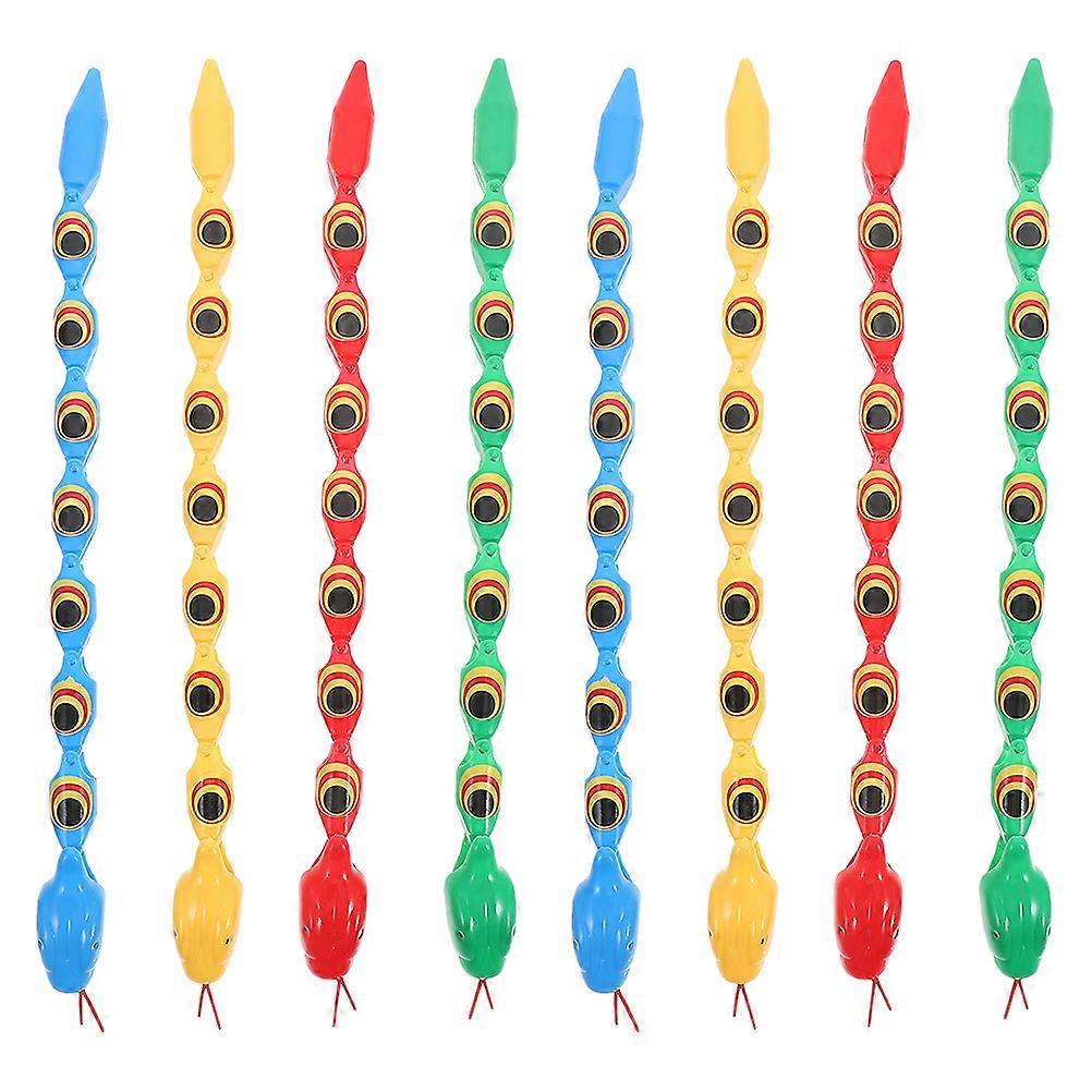 8pcs Transformable Wiggly Snake Fidget Toy with Clacking Sound for Play and Party Prank Use