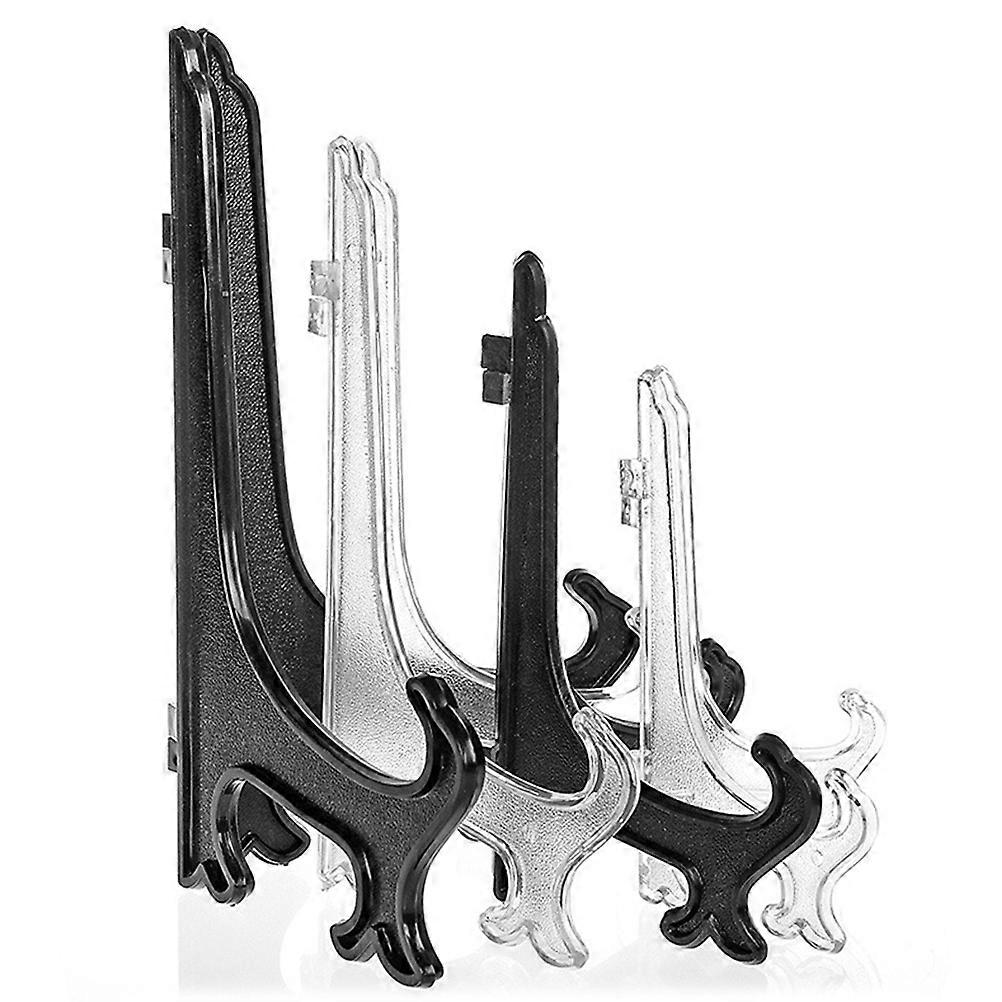 Transparent Plastic Plate Display Stand and Solid with Folding Design for Home Office Shop Decoration 4 Inch