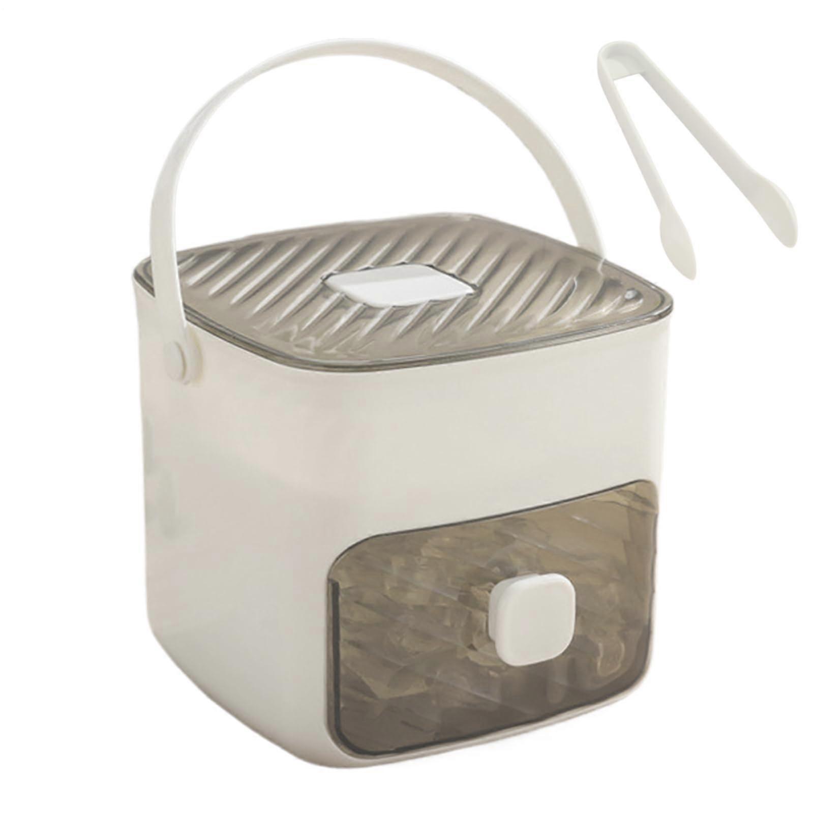 Cube Tray with Lid and Bin for Freezer Storage, Double Layer Large Capacity Food Grade Kitchen Utensils for Drinks and Milk