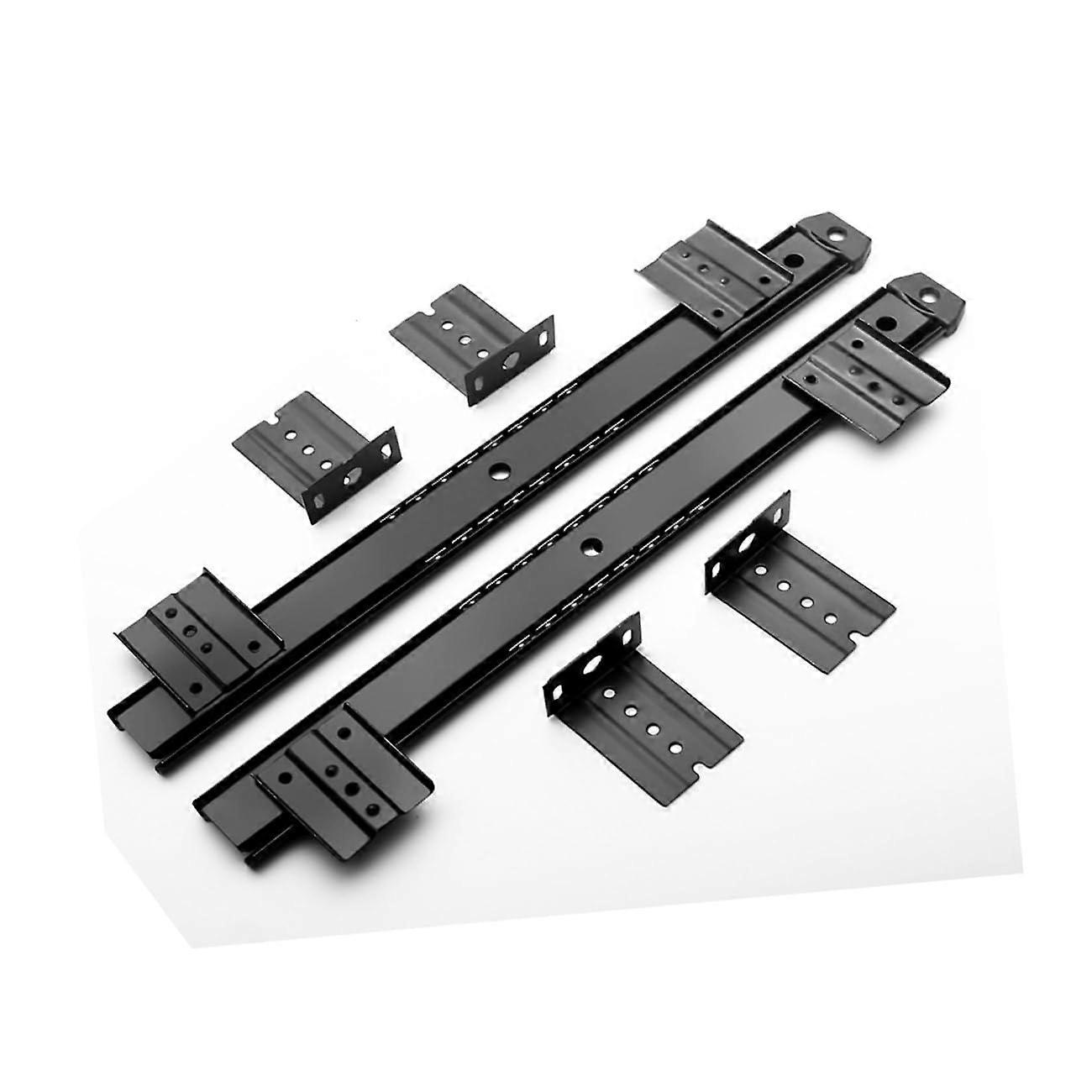GVDrawer Brackets Sliding Keyboard Drawer Tray Hardware Heavy Duty 305/355/405/455 mm Slides (Black)