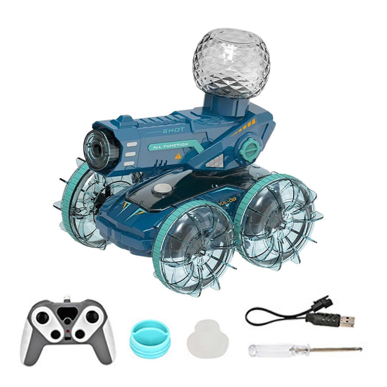 Remote control car waterproof amphibious vehicle, lights up in water Speed adjustable RC toy for beach drifting