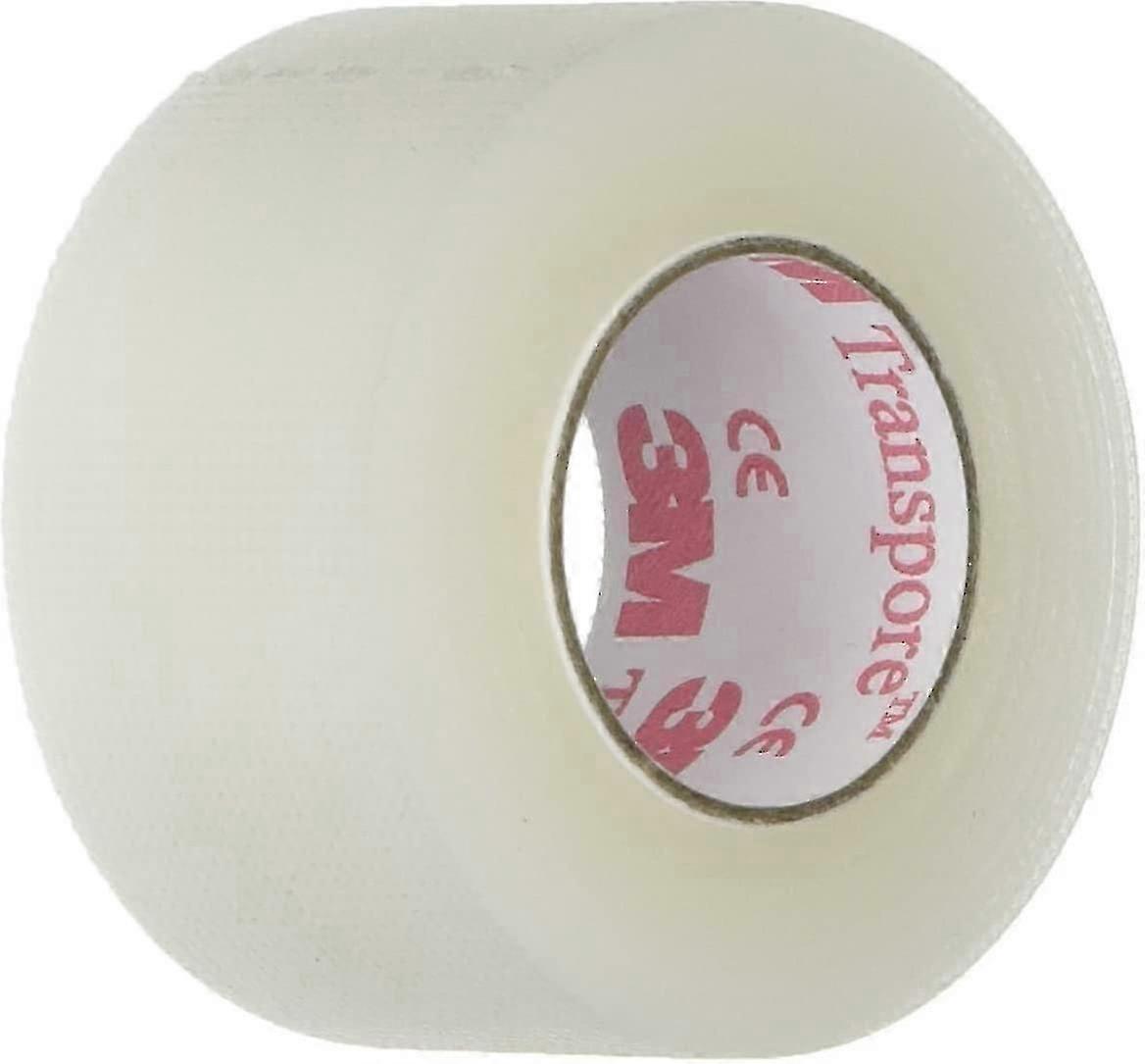 1 rouleau de ruban adhésif en plastique transparent Transpore de 3 m