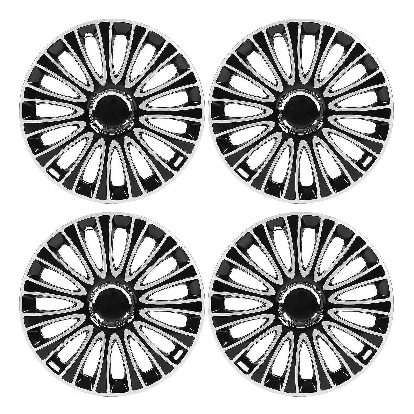 15" Wheel Hub Covers Universal Fit Durable Plastic Set of 4 Stylish Design Scratch-Resistant Easy Installation Compatible with Most Cars For Fiat 50