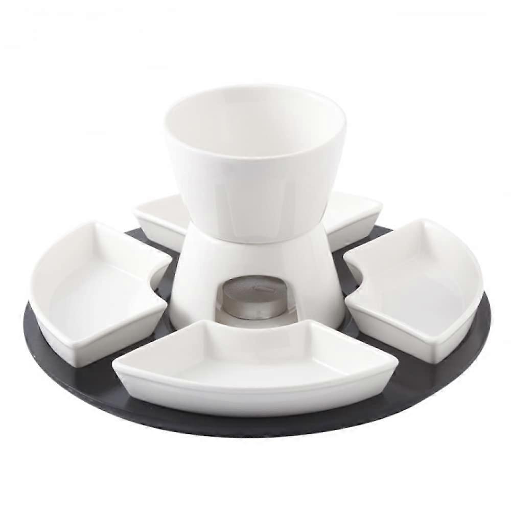 Chocolate Melted Chocolate Fondue Set with Plates Stainless Steel Ceramic Forks Easy to Use and Long