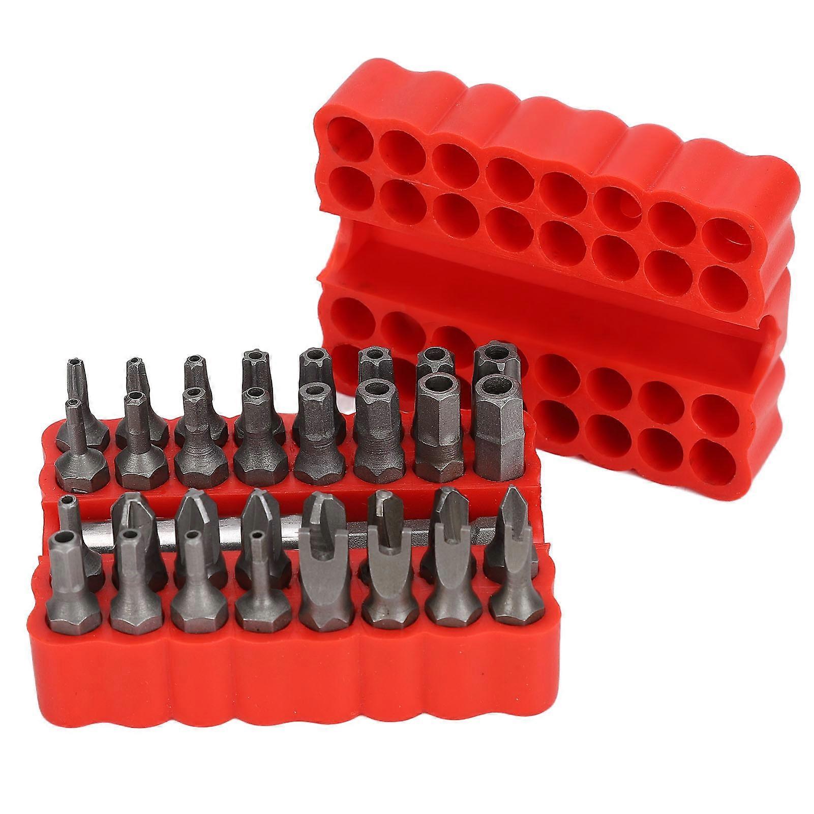 33-piece hex key security screw set, chrome vanadium steel, 1/4" drive for vehicle computer.