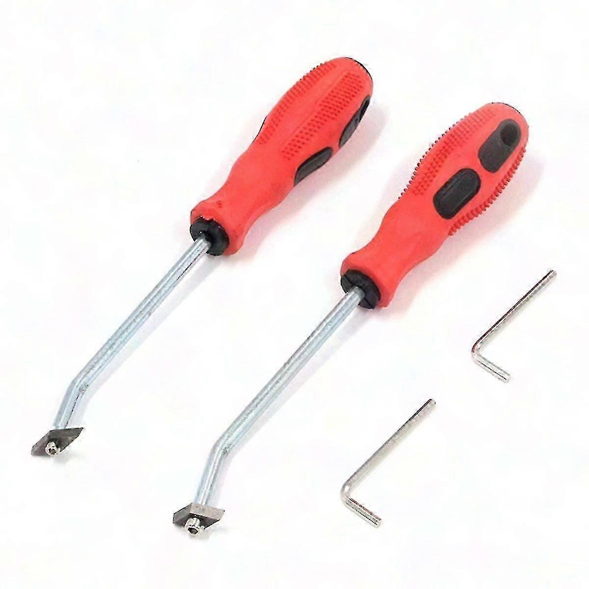 2-Piece Slotting Machine Set for Grouting Removal with Triangle Blade for Tile Seam Cleaning