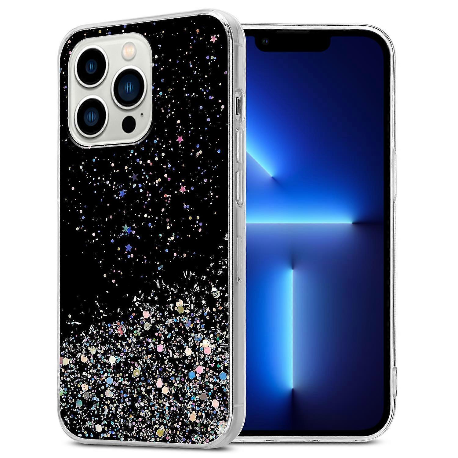 iPhone 13 PRO Protective Case TPU - Transparent with Glitter