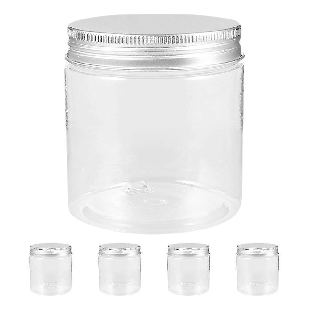 Mini Transparent Storage Jars with Leakproof Aluminum Lid for Spices Oils and Sauces 5pcs 200ml
