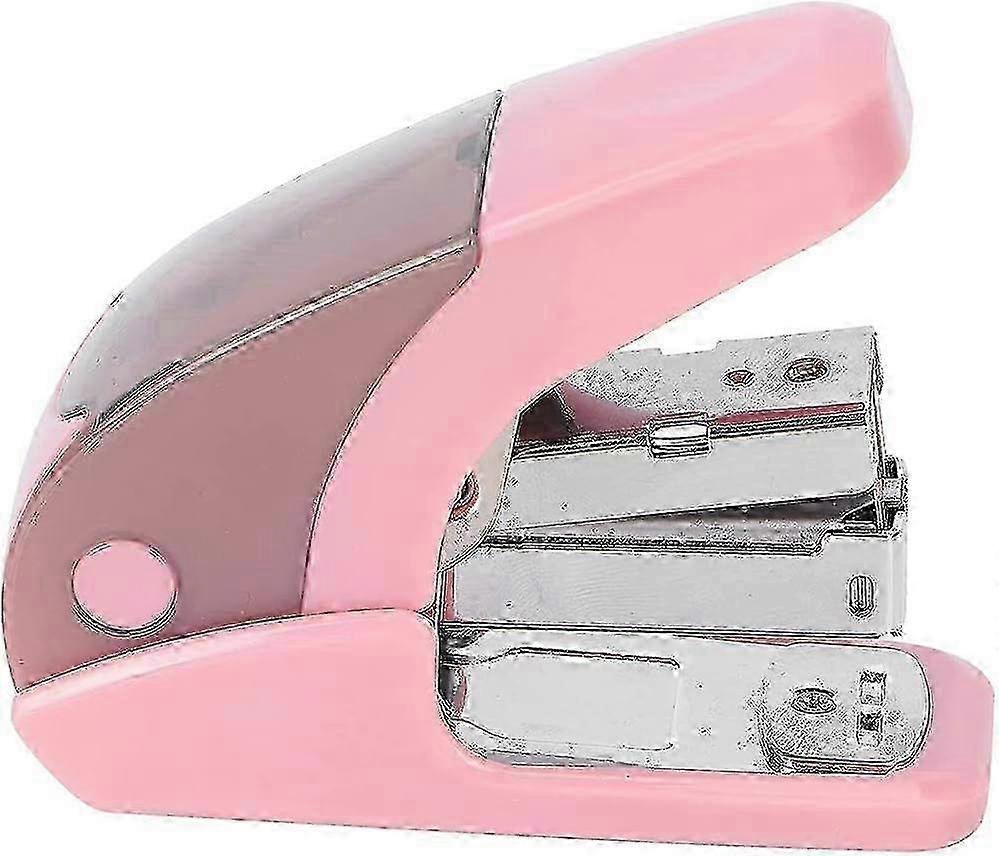 Multifunctional Mini Stapler with Storage Bin for Office & School Use - Pink Stitcher