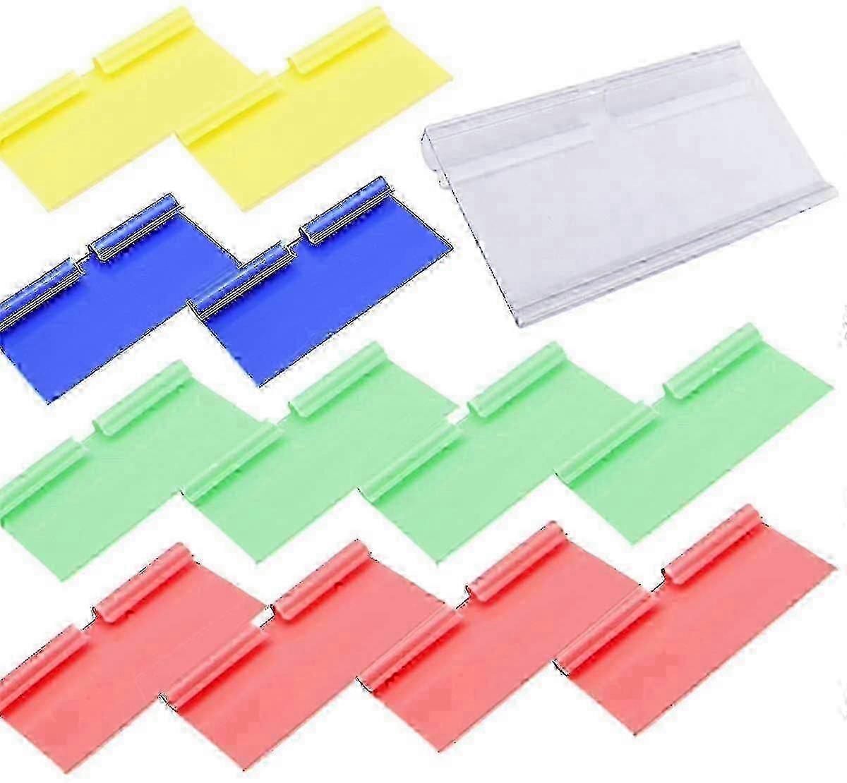 50pcs Clear Plastic Label Holders with Labeling Window for Wire Shelves & Storage Racks