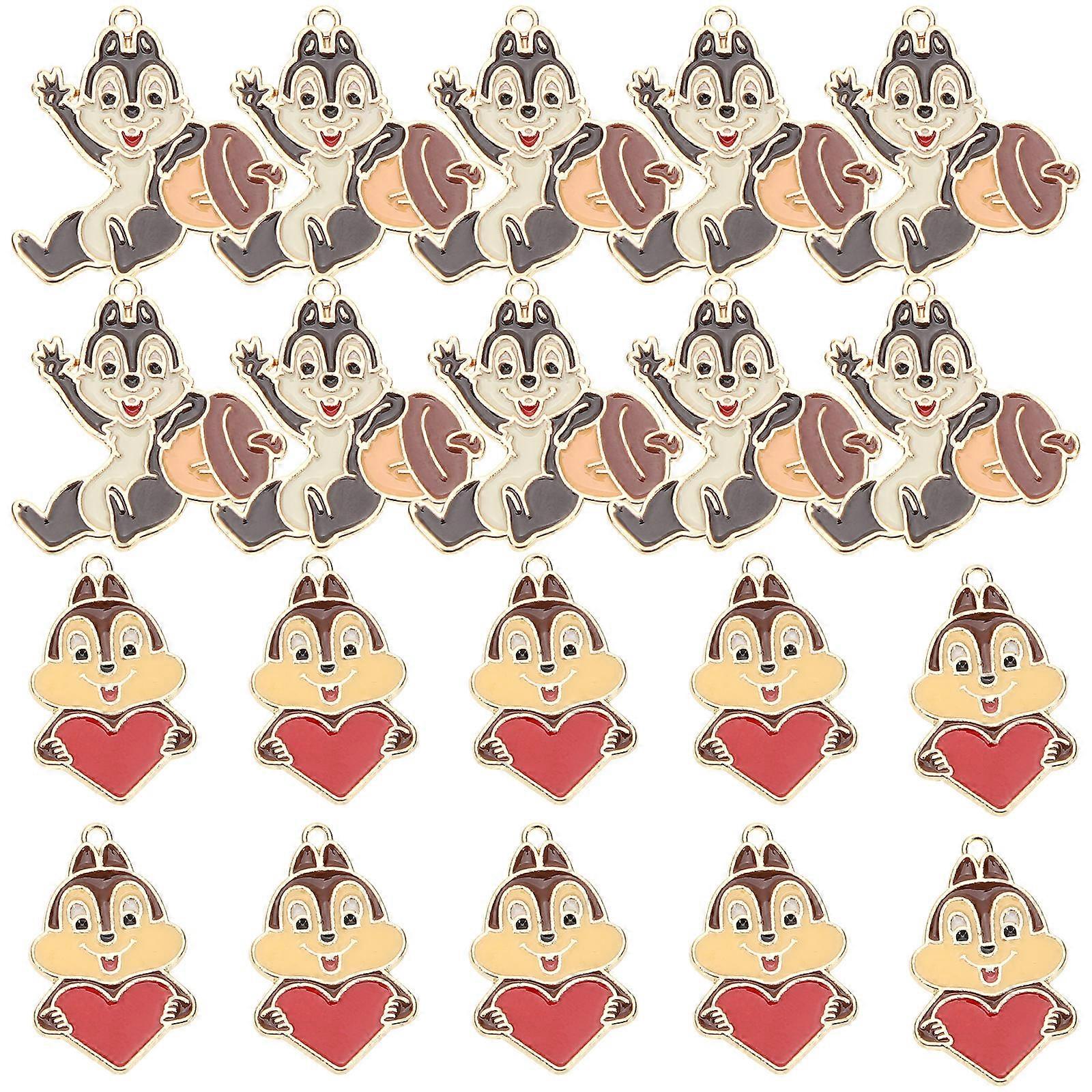 20pcs Squirrel Animal Charms for Jewelry Making – Adorable Pendants for Necklaces, Bracelets, Keychains & DIY Crafts