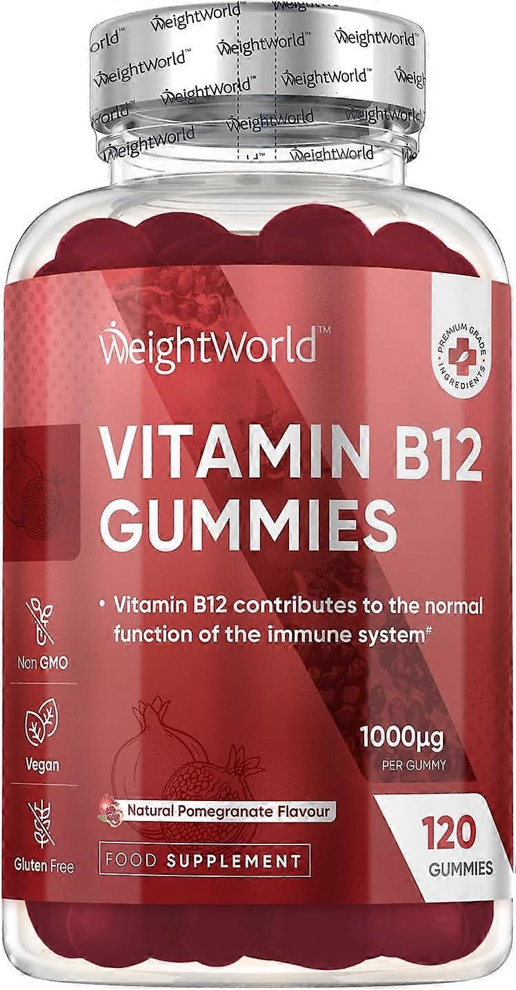 Vitamin B12 Gummies 1000mcg - 120 Vegan (4 Months) - Pomegranate Flavoured Methylcobalamin