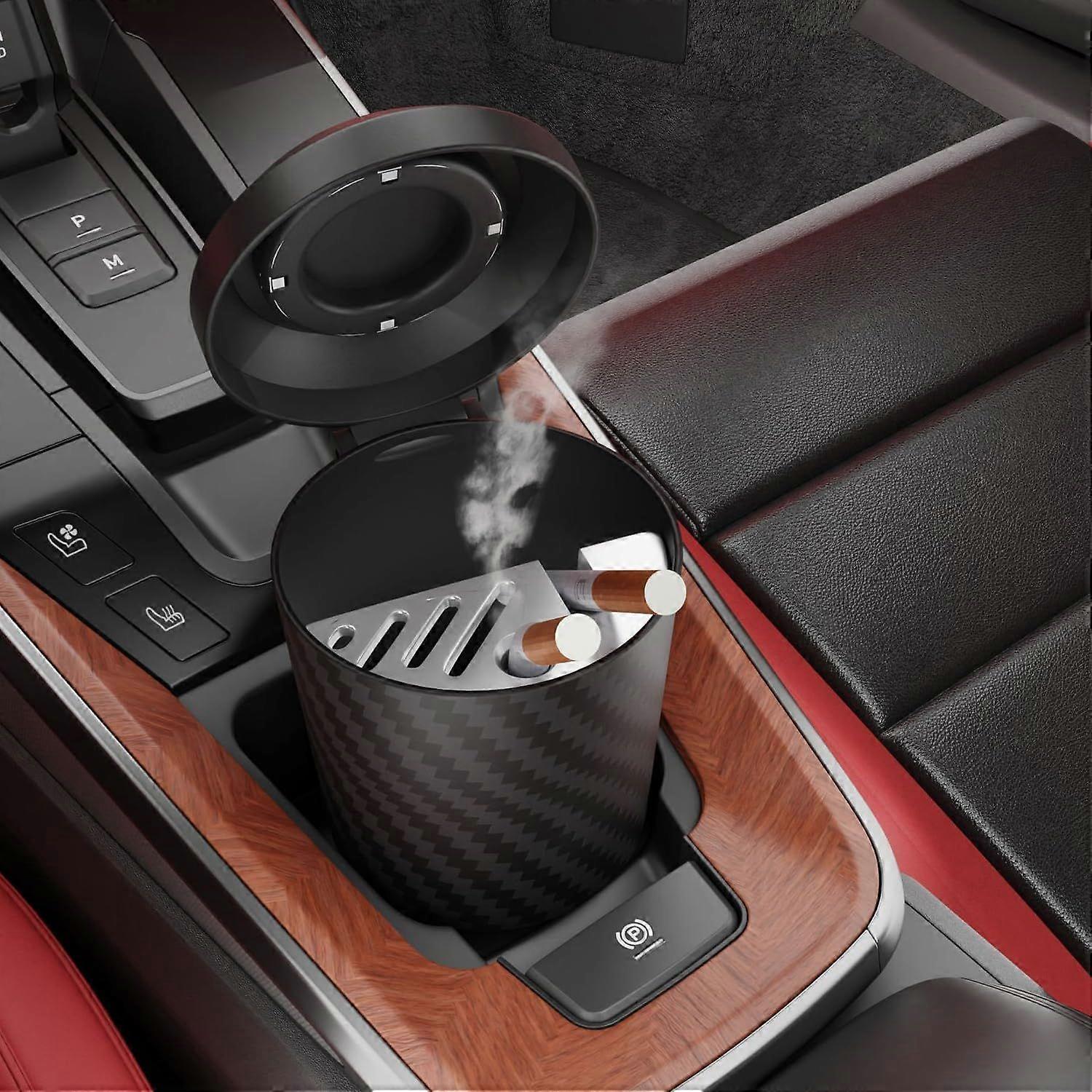 Car Ashtray car ashtray with lid smell proof with Built-In Cigarette Recess