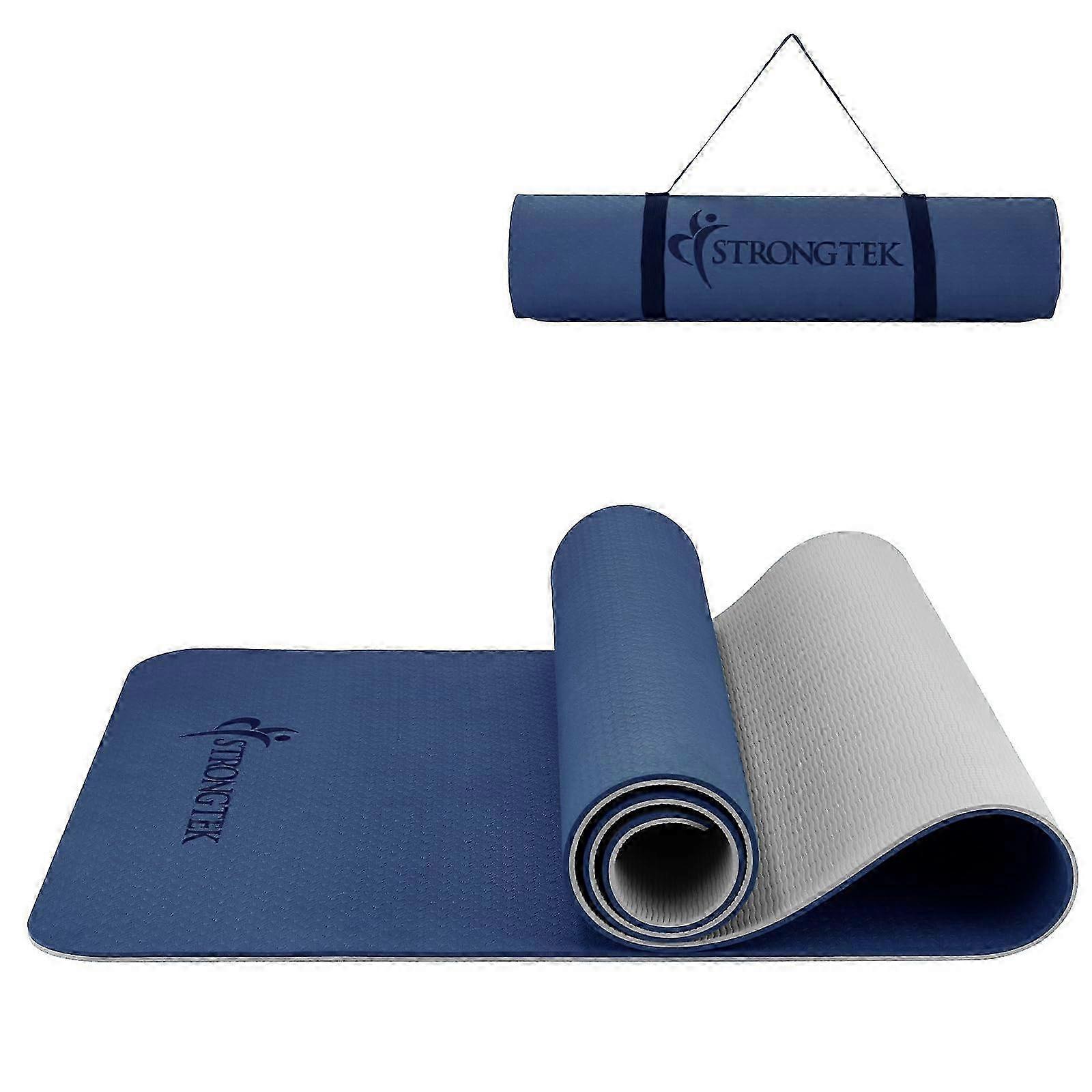 2025 TPE Yoga Mat, 72' x 24' x 1/3', Non-Slip,, with Carry Strap