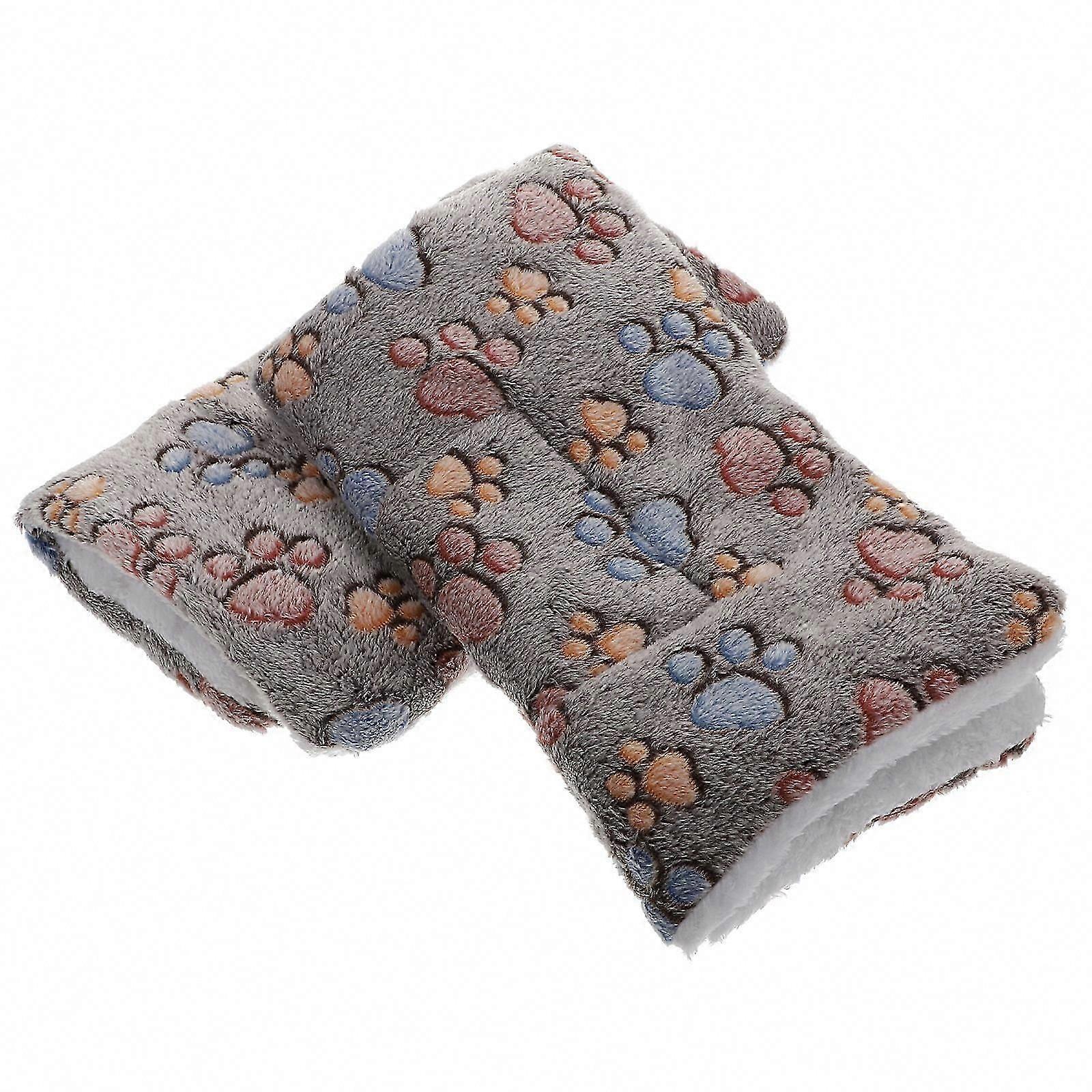 Grey Cloth Pet Sleeping Mat Lightweight Portable Cushion for Dogs and Cats 2Pcs 24.0x18.0 Inches
