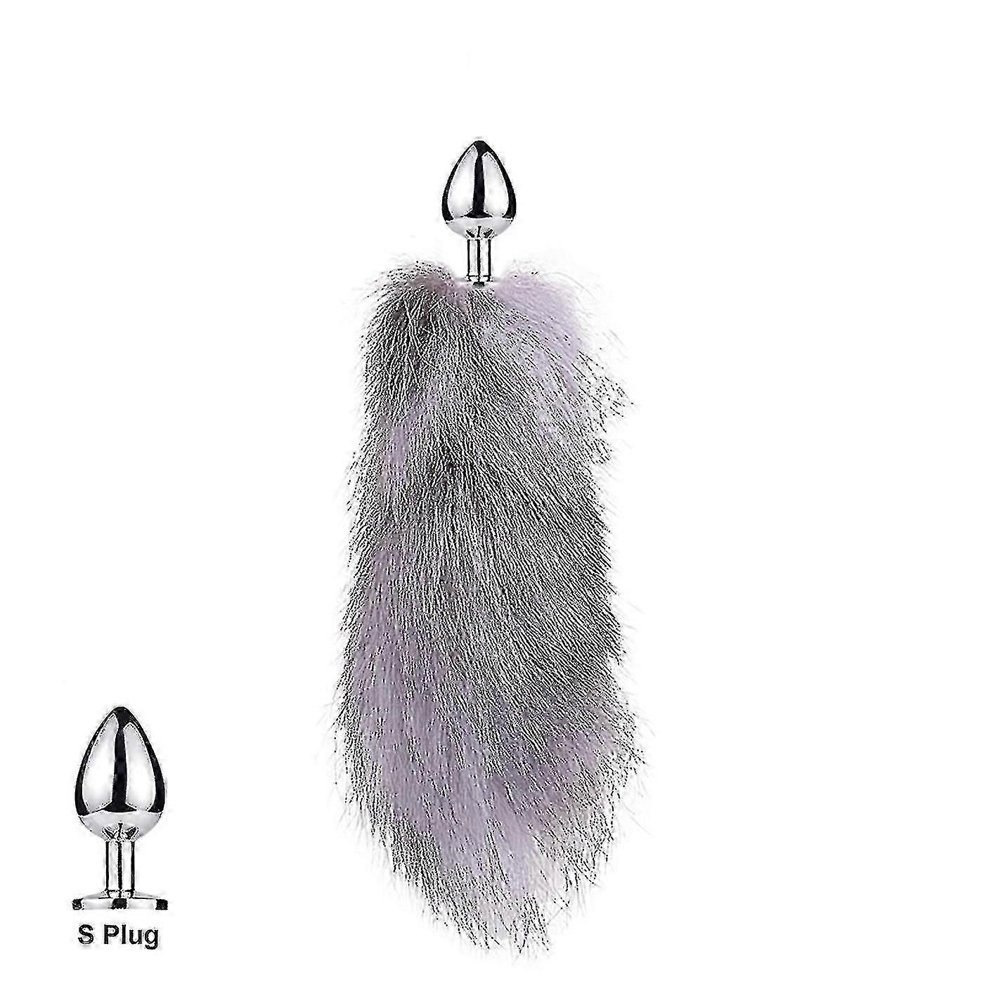 pet play prop fox tail plug in small detachable real hair
