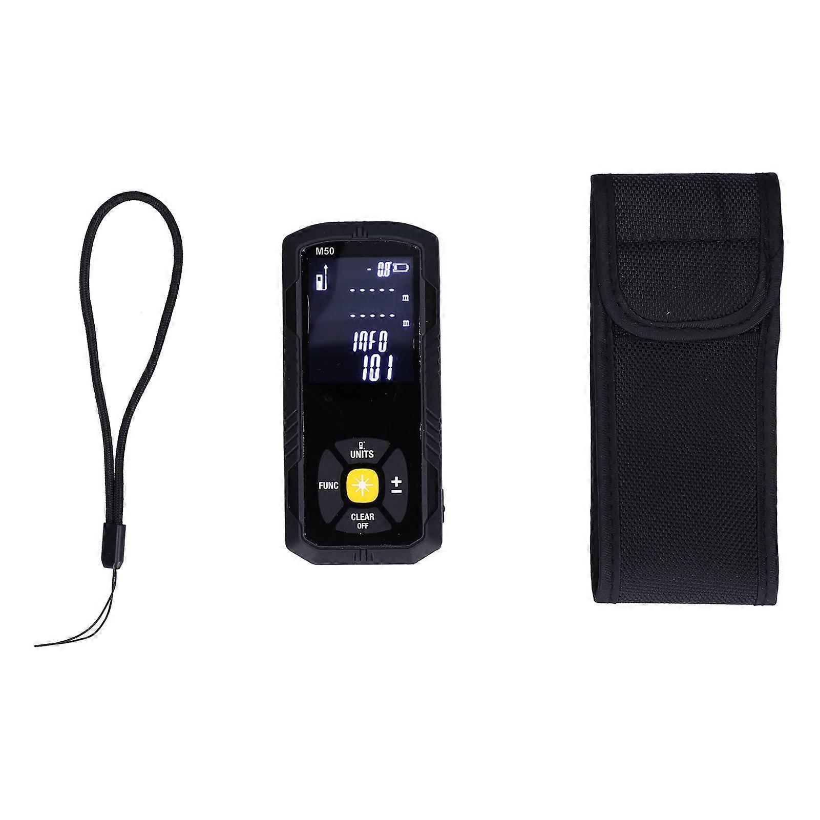 Digital Distance Meter LDMM50 50m Range 2.4" HD Screen Black