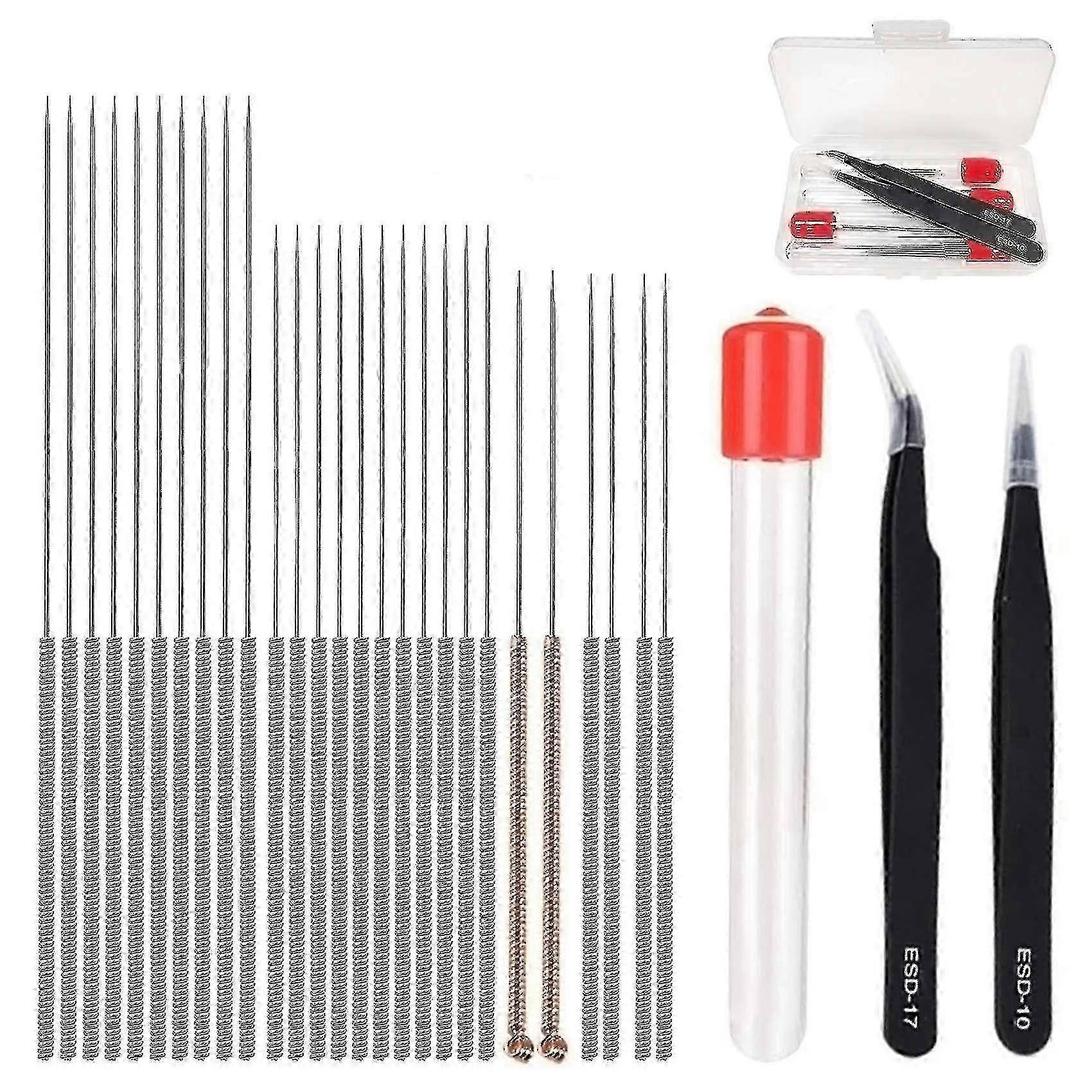 28 Pieces Cleaning Tool Kit ,nozzle Cleaners Including 26 Pieces Cleaning Needles 2pcs Tweezers