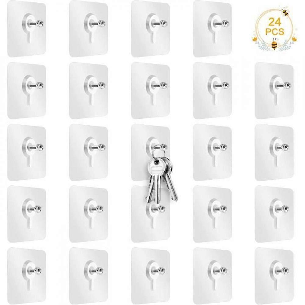 24 pieces transparent wall nails, self-adhesive, removable, drill-free