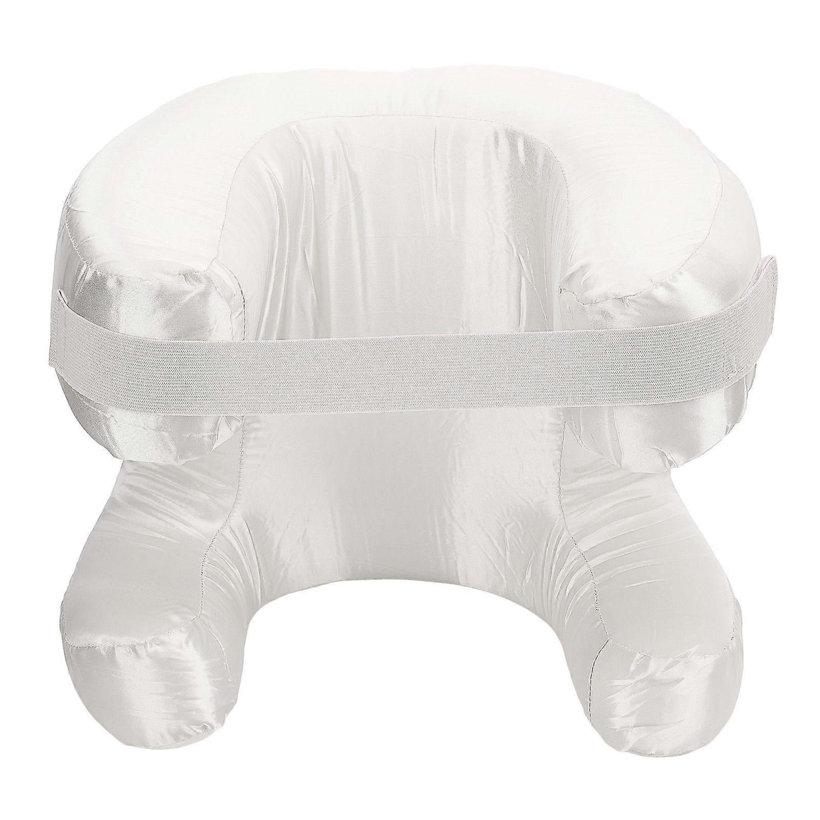 Face Pillow Silk Fabric Memory Foam Soft Cushioning Ergonomic Beauty Pillow for Back Sleep White