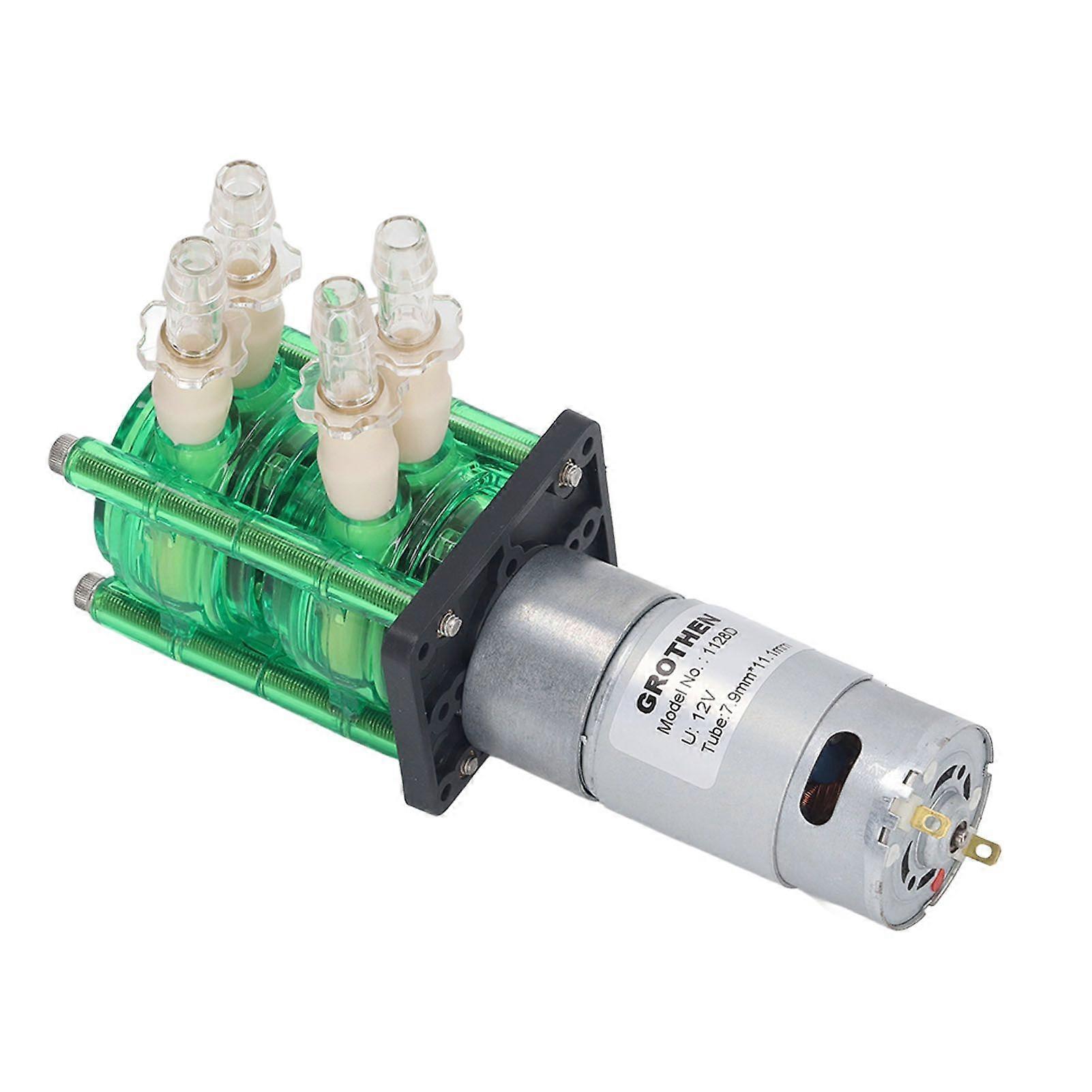 Pompe péristaltique à double tête, coque verte, tube jaune, grand débit, résistante à la corrosion, 700 ml/min, DC12 V, 1 200 mA