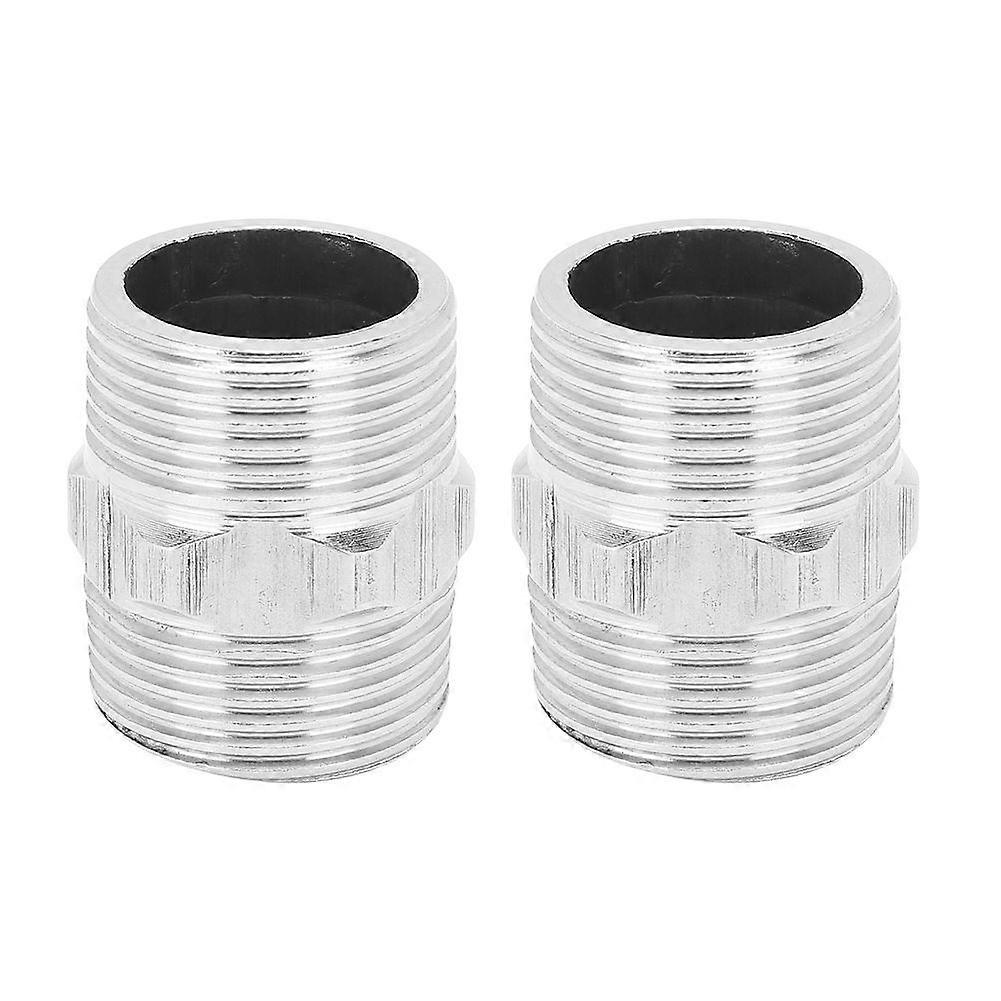2Pcs 1in Male Thread to 1in Male Thread Hex Nipple Stainless Steel Threaded Pipe Connector