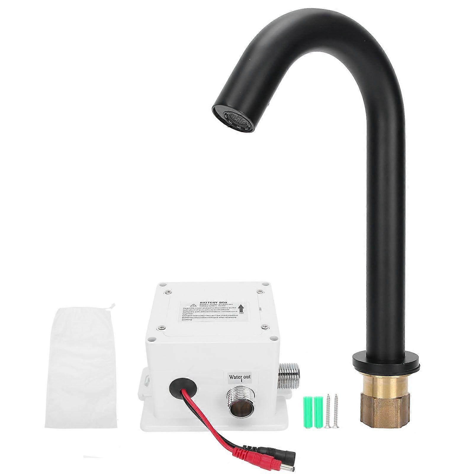 G1/2 Black Sensor Faucet Copper Vertical Intelligent Automatic Washbasin Tap Kitchen Sink Faucet