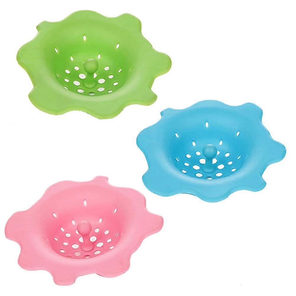 Sink Strainer Silicone Basket Hair Catcher for Home Use 3Pcs