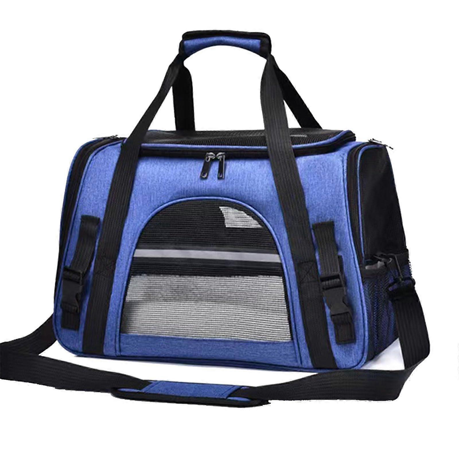 Pet Backpack for Cats and Dogs, Portable Breathable Rucksack with Mesh Window, Fits Pets Up to 5KG, Blue