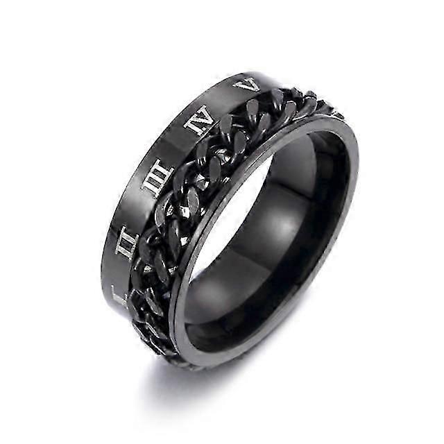 Doigt Fidget Spinner Chaîne en acier inoxydable Bague rotative hommes Rome classique Numérique Power Sense Cadeau-2025
