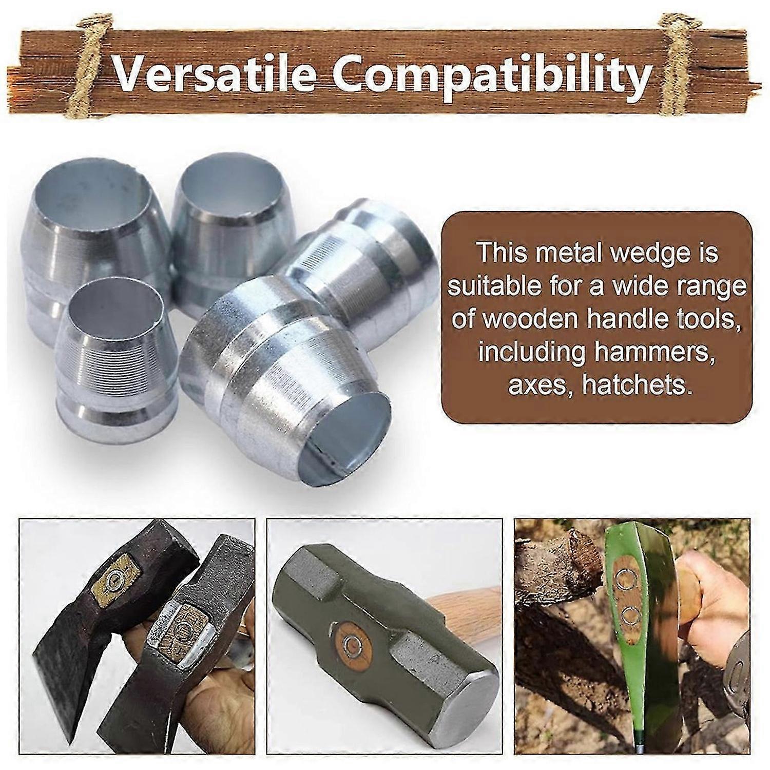 21 PCS Round -Handle Wedge Hammer Handle Wedges Steel Wedge Kit