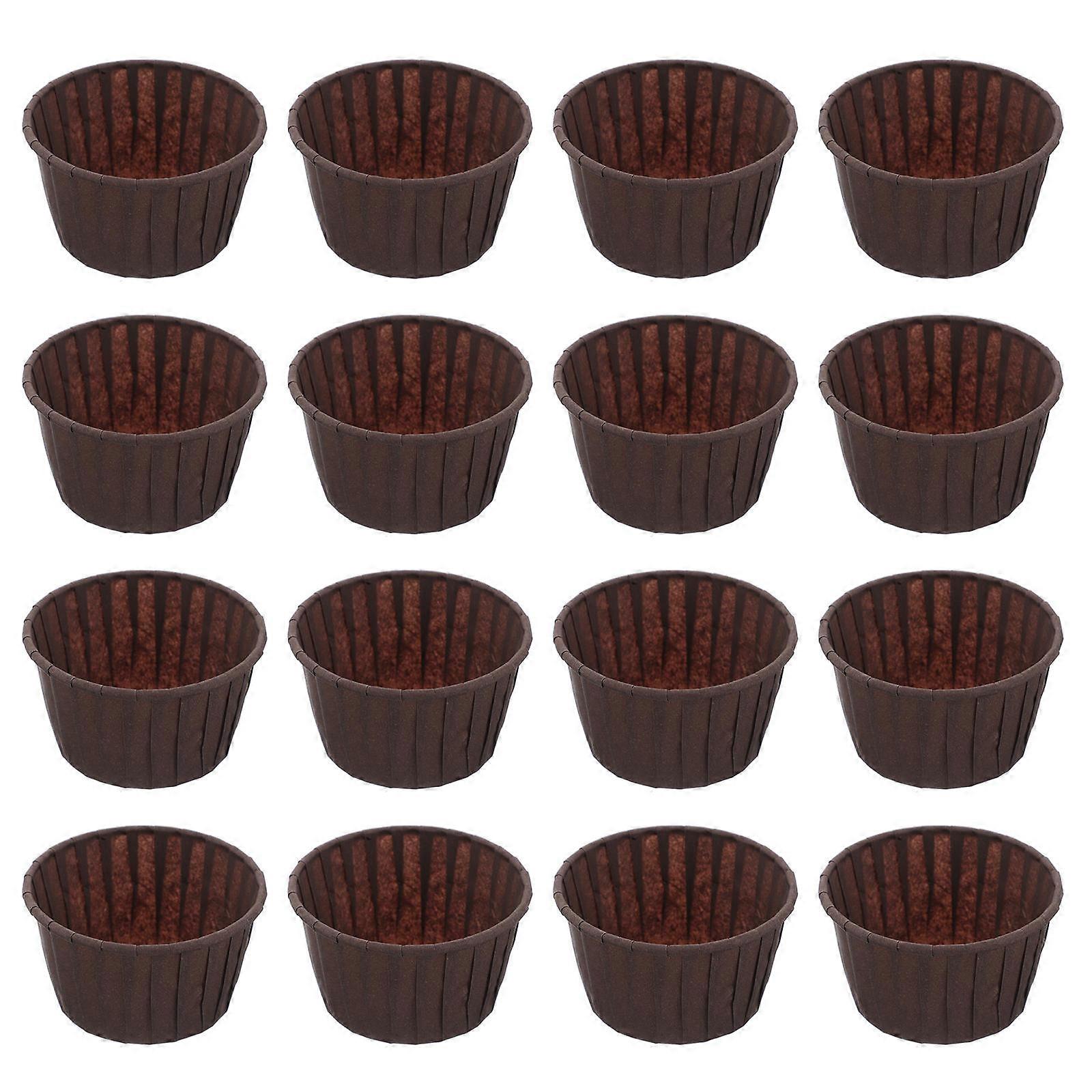 Egg Cake Paper Baking Cups for Muffin Baking 50Pcs Coffee Color