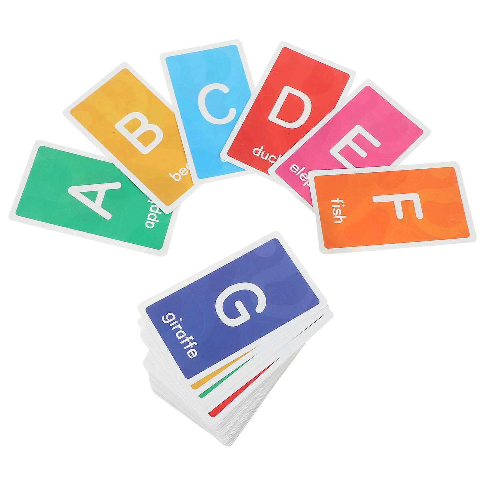 English Learning Flash Card Kids Toddler Flash Cards Educational Tool Assorted Color Paper Material for Home Study 1 Set