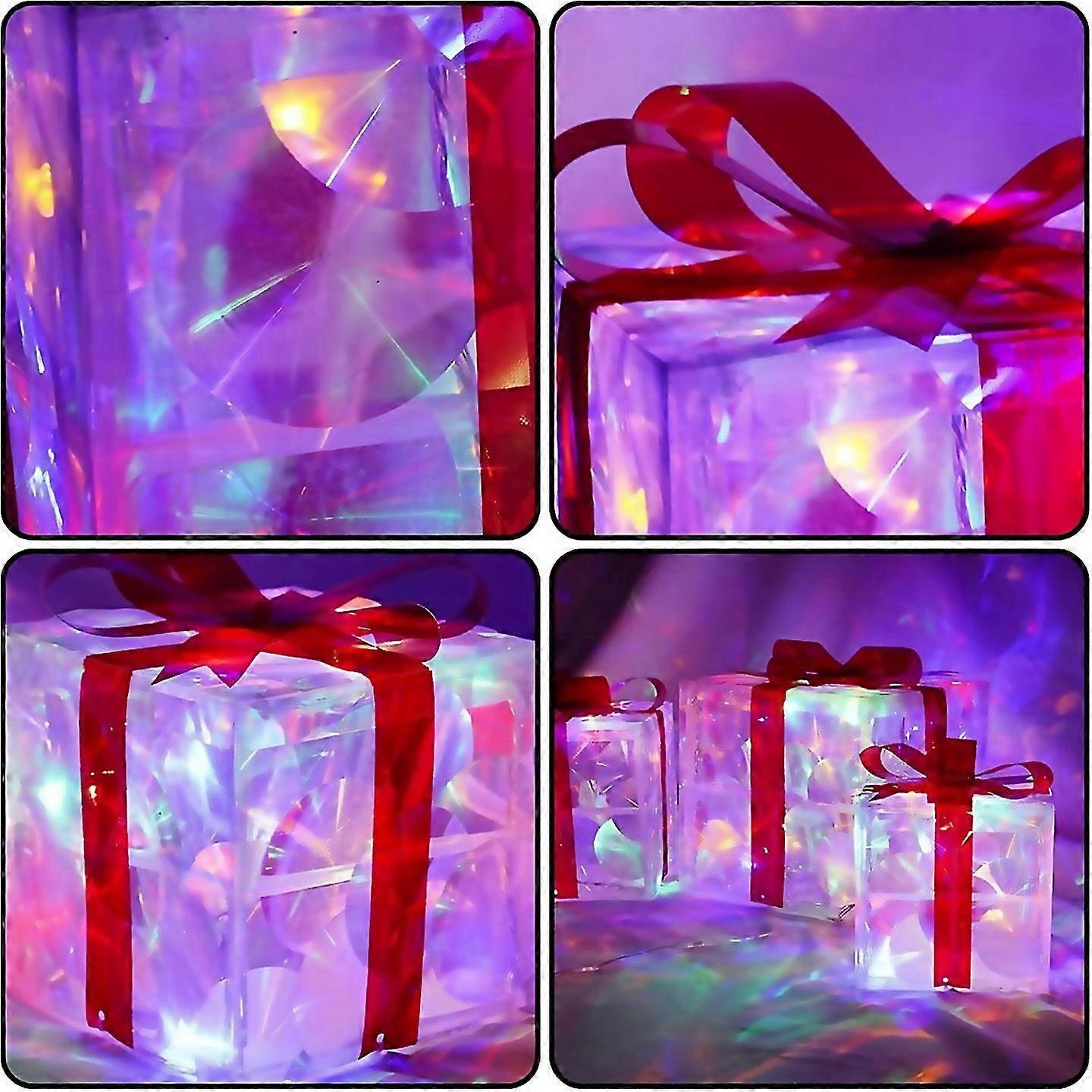 For Christmas Light Gift Box Led Light Christmas Box Decorations
