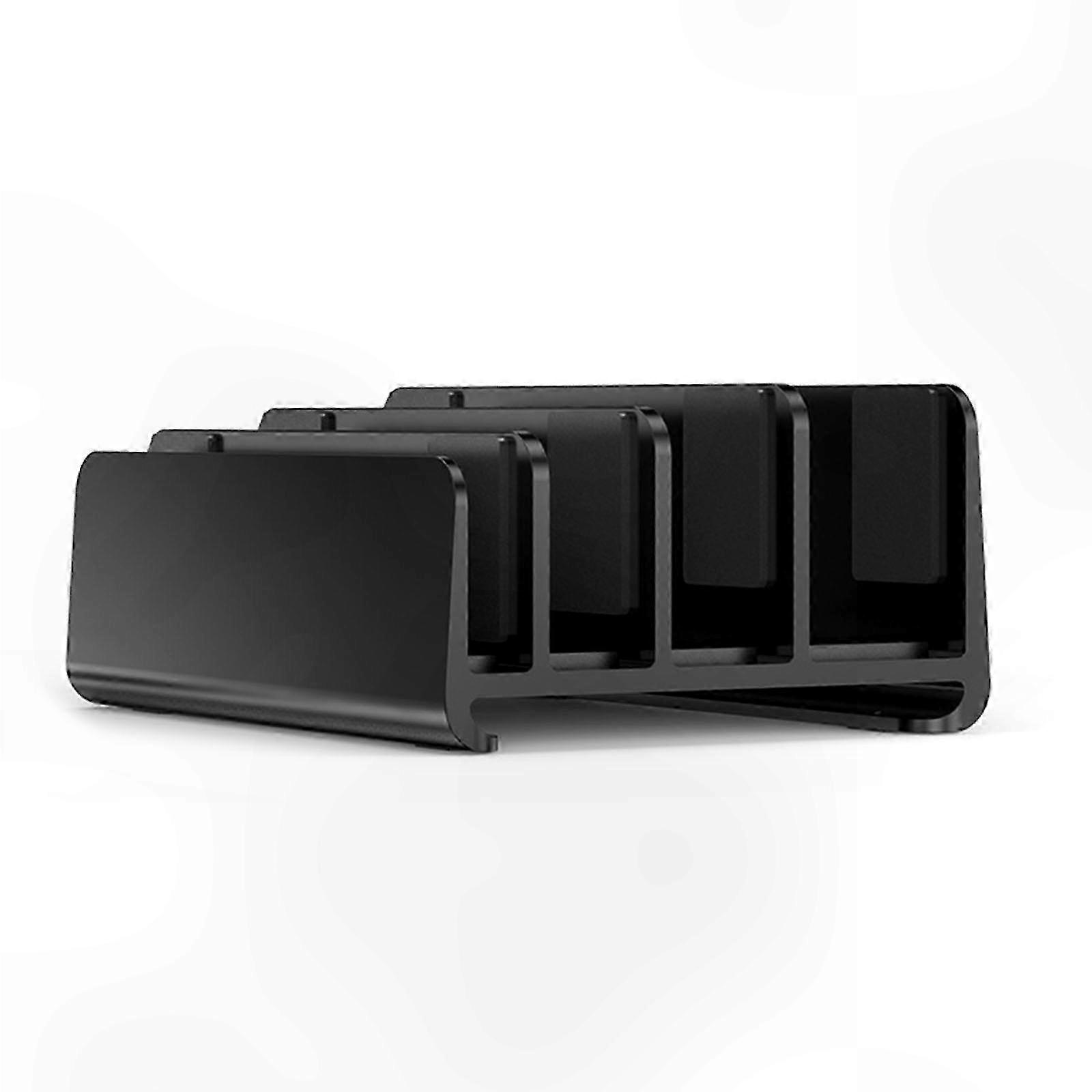 Silver Aluminum Stand with 4 Slots for Laptop and Tablet Support