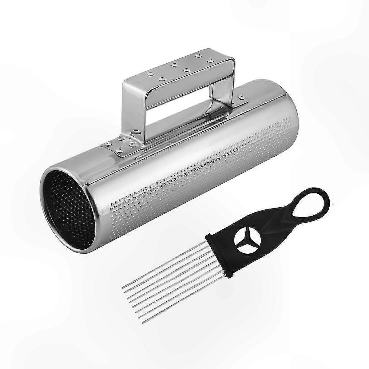 Musical Percussion Instrument, Stainless Steel Guiro with Scraper, 10x3 Inch Open Ended Design for Versatile Sound Creation