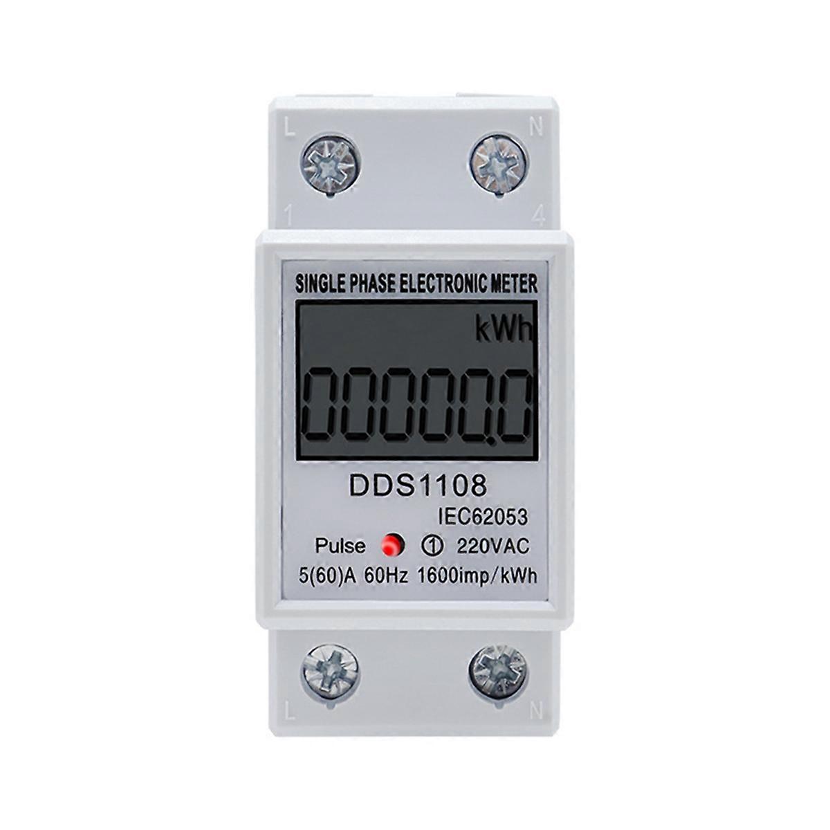 DDS1108 Digital Electric Energy Meter Multifunctional Wattmeter LCD Display KWh Meter Single Phase Wattmeter AC220V 60Hz