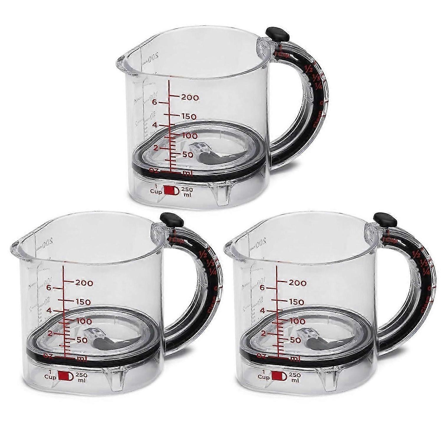 All-in-1 Adjustable Measuring Cup - 4-in-1 Push Measuring Cups, Metric & Imperial Measurements