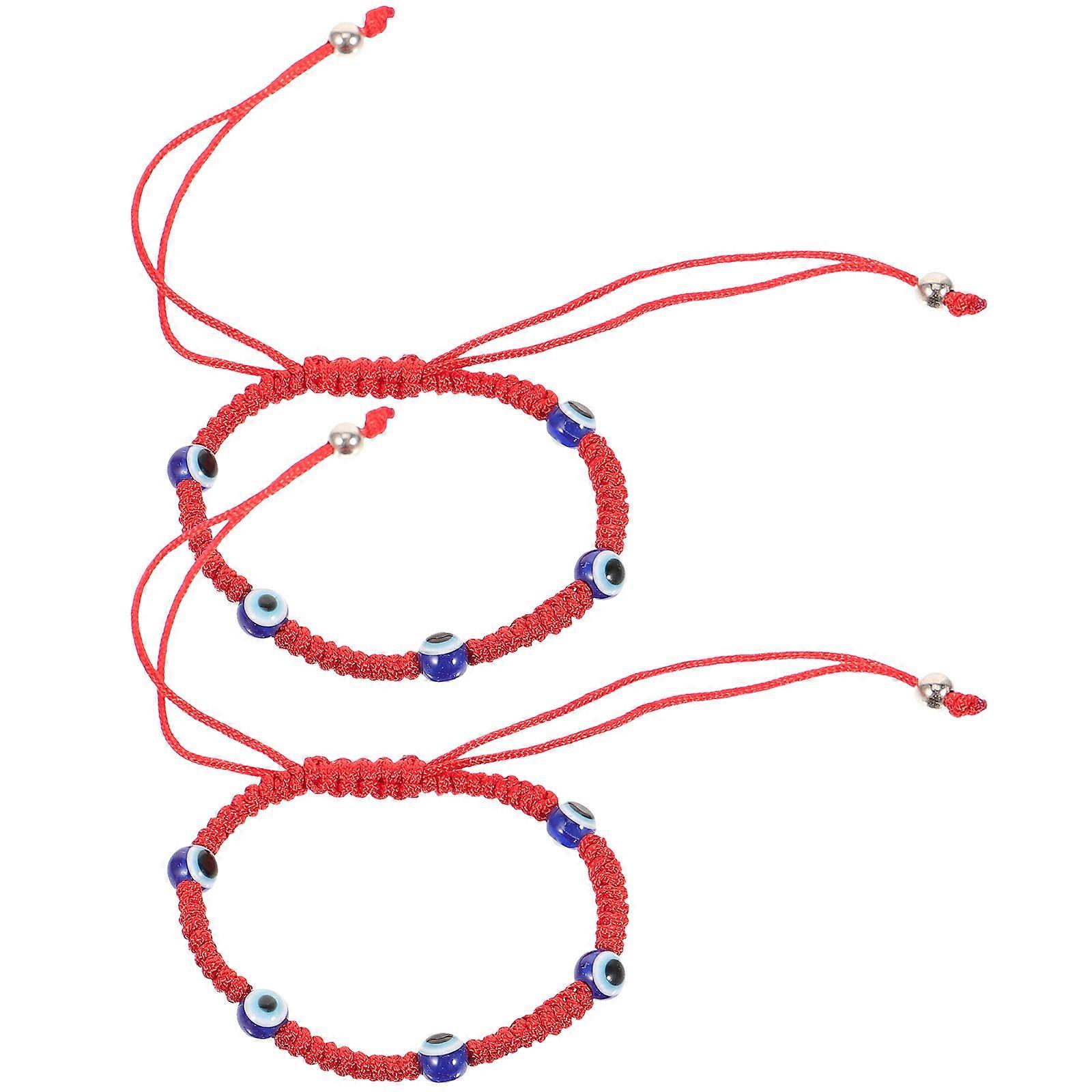 4Pcs Evil Eye Bracelets Braided Red Rope Bracelets for Wearing
