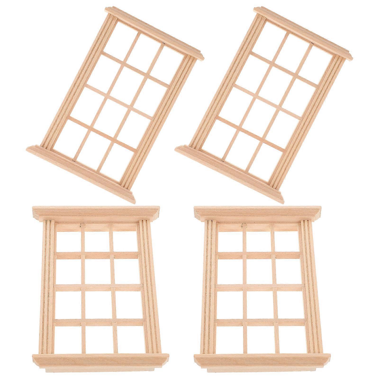 Doll House Accessories Mini Window Frame for Decoration 8Pcs Set