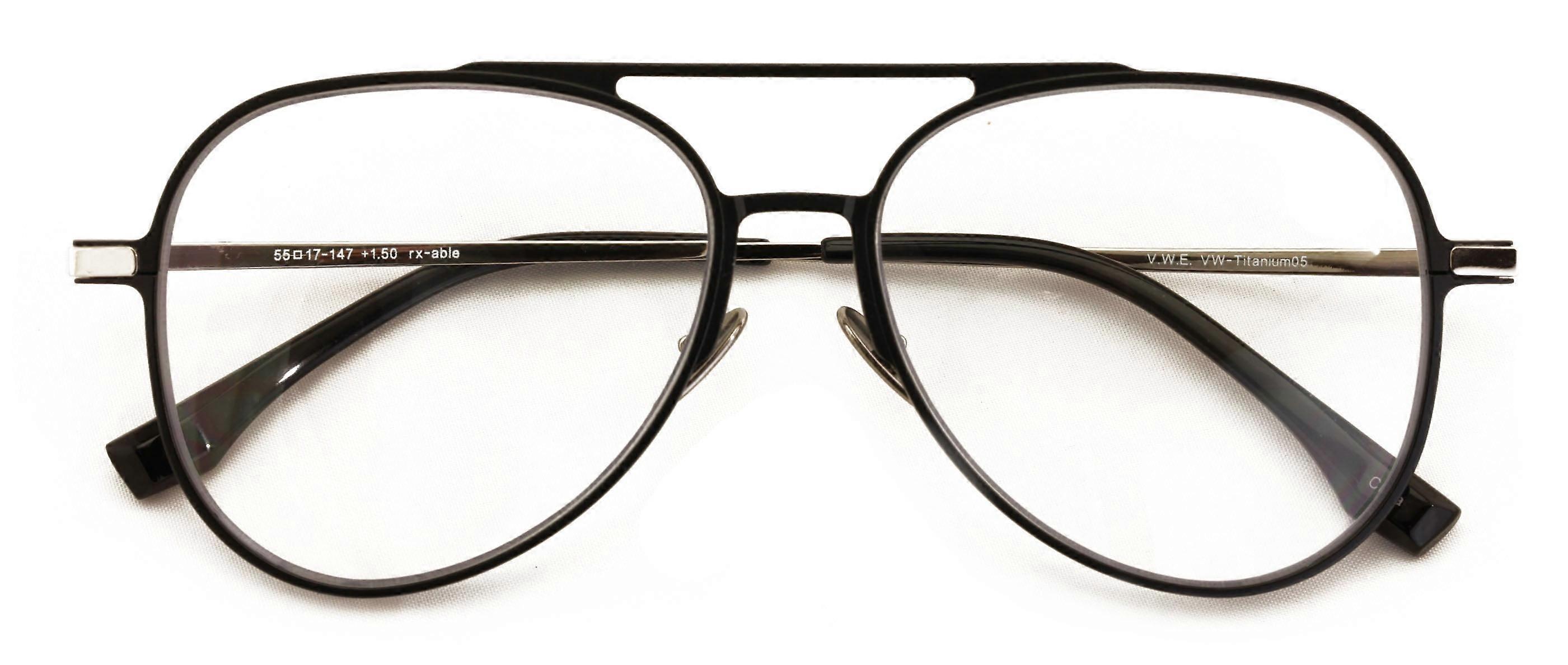 Men Large Aluminum Optical Frame Wide Fitment Reading Glasses with Titanium Temple TearDrop 147MM Ti05 +1.50