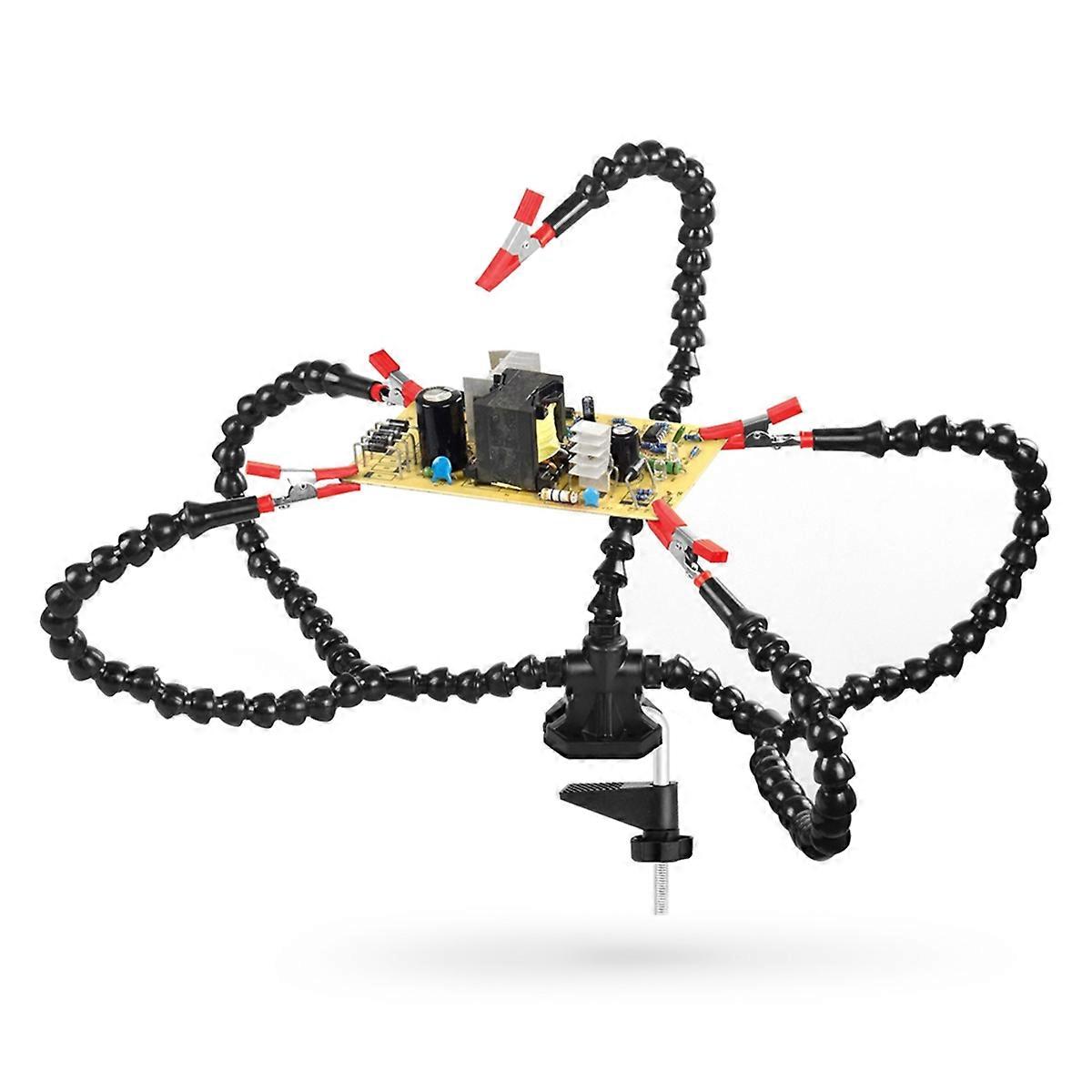 Desk Clamp Soldering Third Hand Tool 5 Flexible Arms Soldering Station Holder for Electronic Repair Soldering