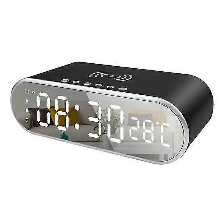 W628 Alarm Clock 15W Wireless Charger Thermometer Calendar Snooze Functions Alarm
