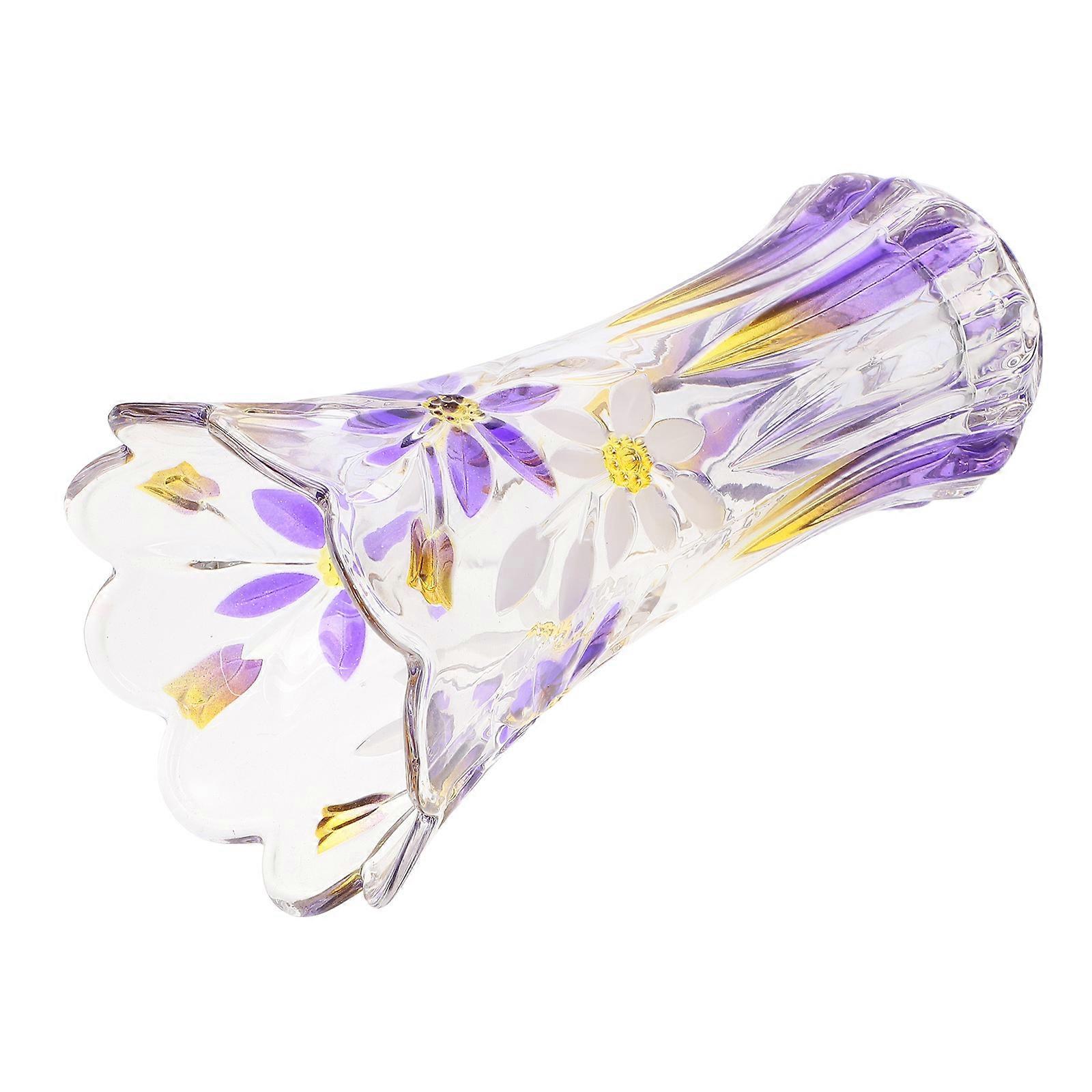 2Pcs Decorative Glass Flower Vase Suitable For Home Or Restaurant Use With Unique Flat Bottom Design Perfect For Creative Flower Arrangements