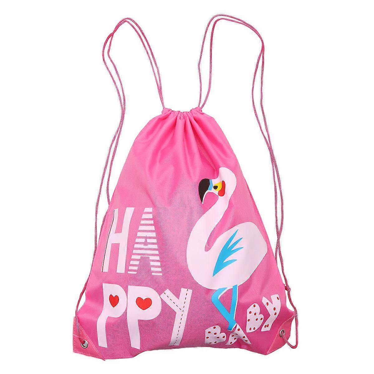 Pink Universal Drawstring Backpack Travel Pouch for Sports Use 2Pcs